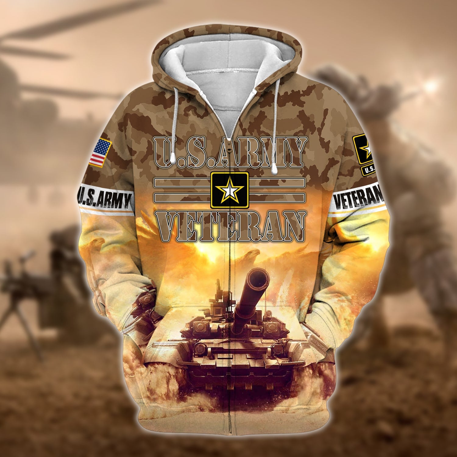 Premium U.S. Army Veteran Zip Hoodie
