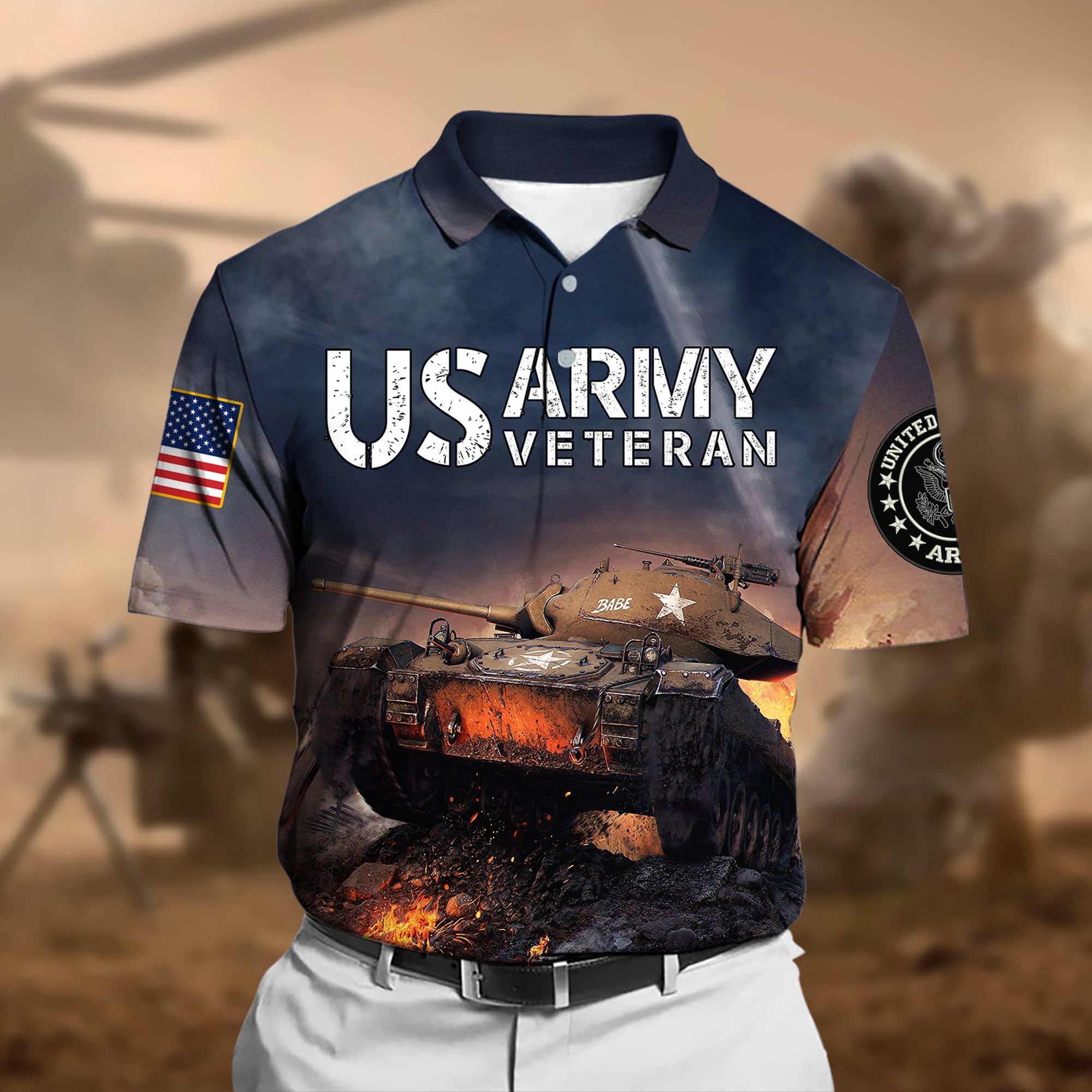 Unique U.S.Army Veteran Polo Shirt