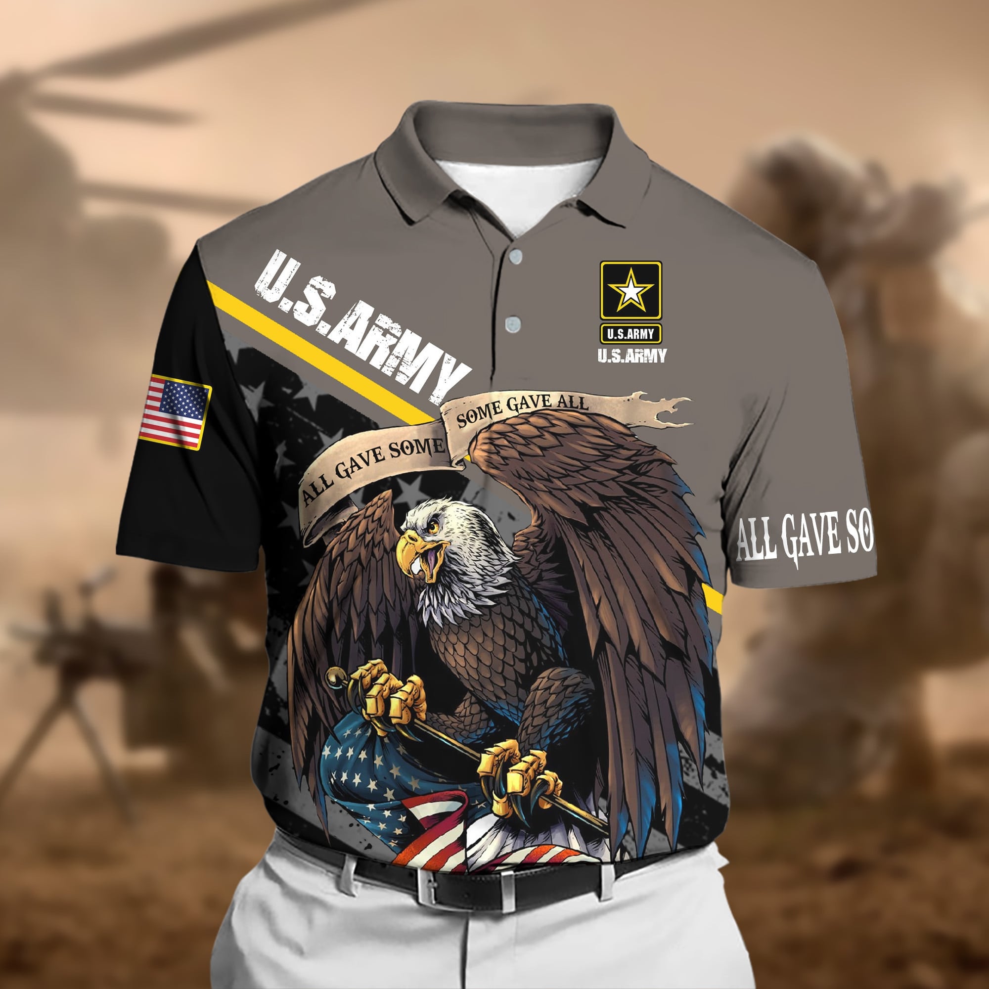 Premium U.S Multiple Service Veteran Polo Shirt