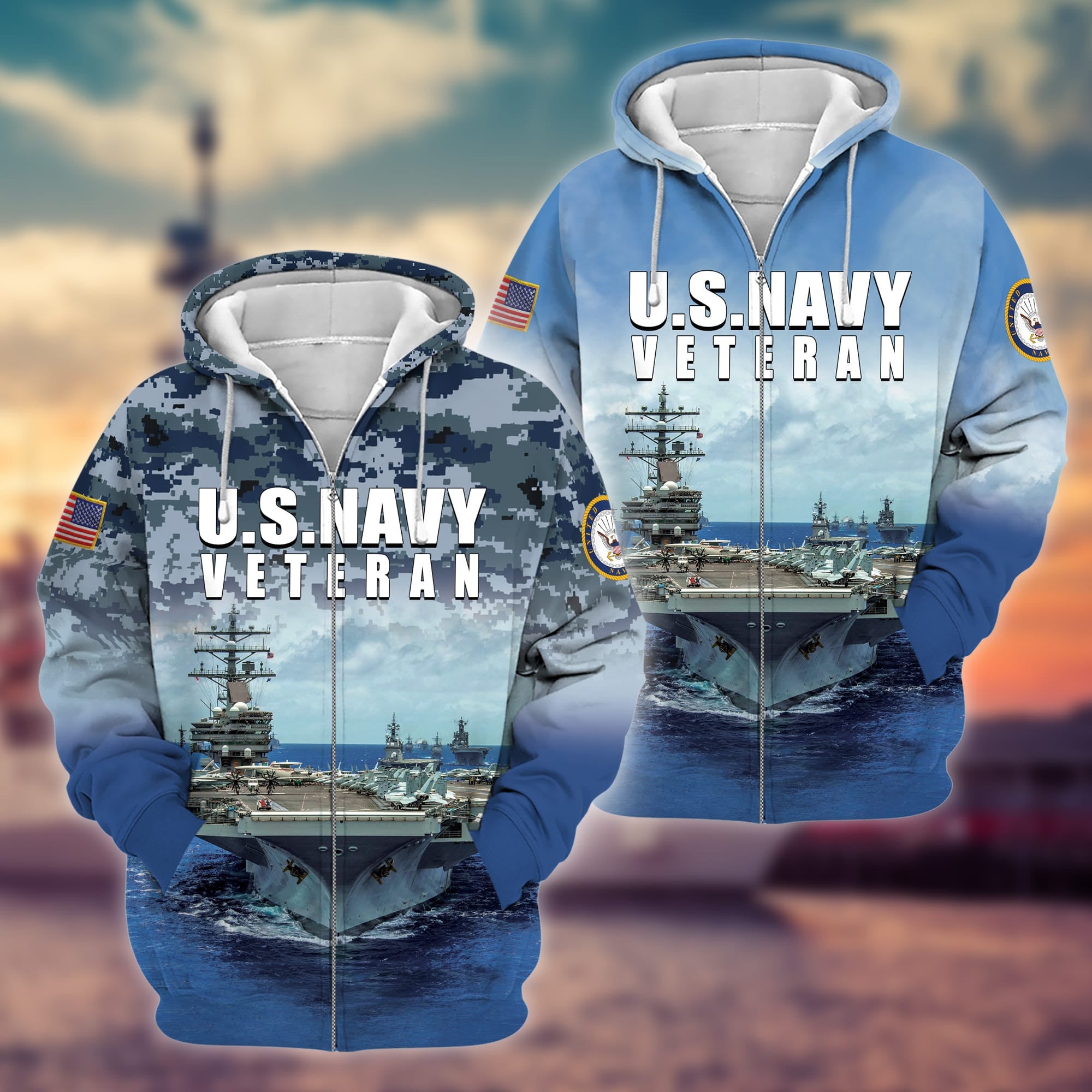 Premium U.S. Navy Veteran Zip Hoodie