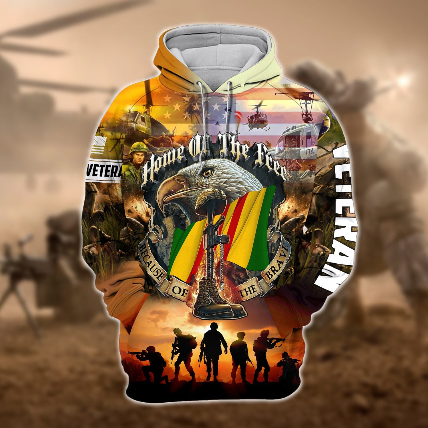 Proud To Have Served Vietnam Veteran Zip Hoodie
