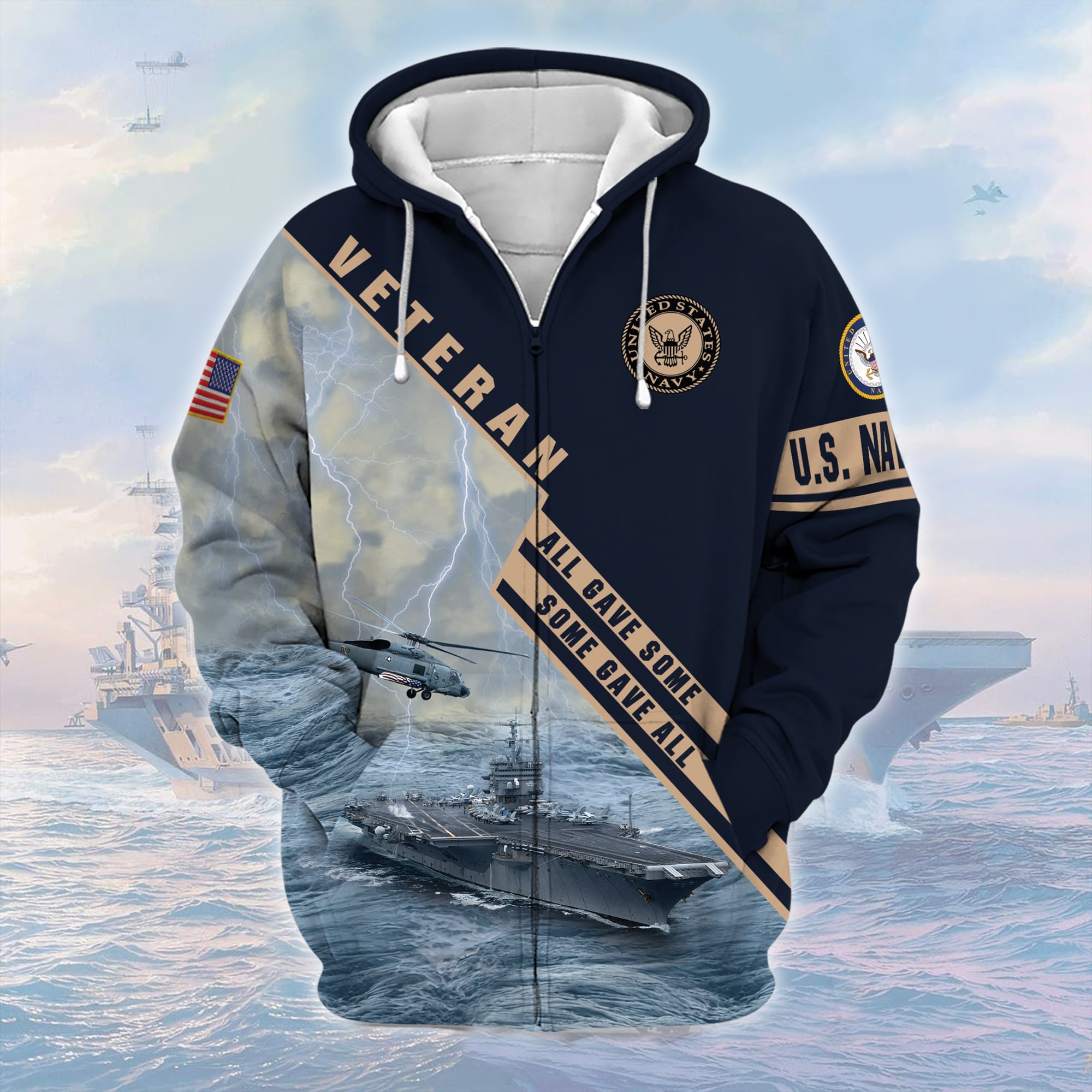 Premium U.S. Navy Veteran Zip Hoodie