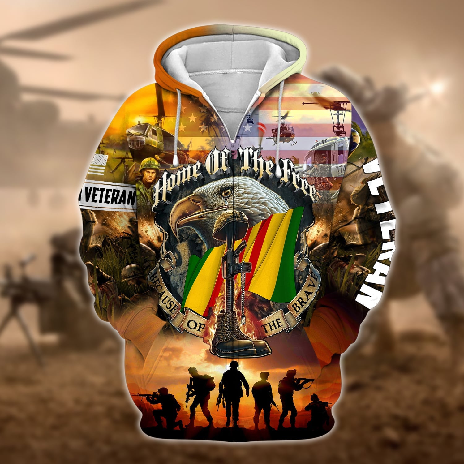 Proud To Have Served Vietnam Veteran Zip Hoodie