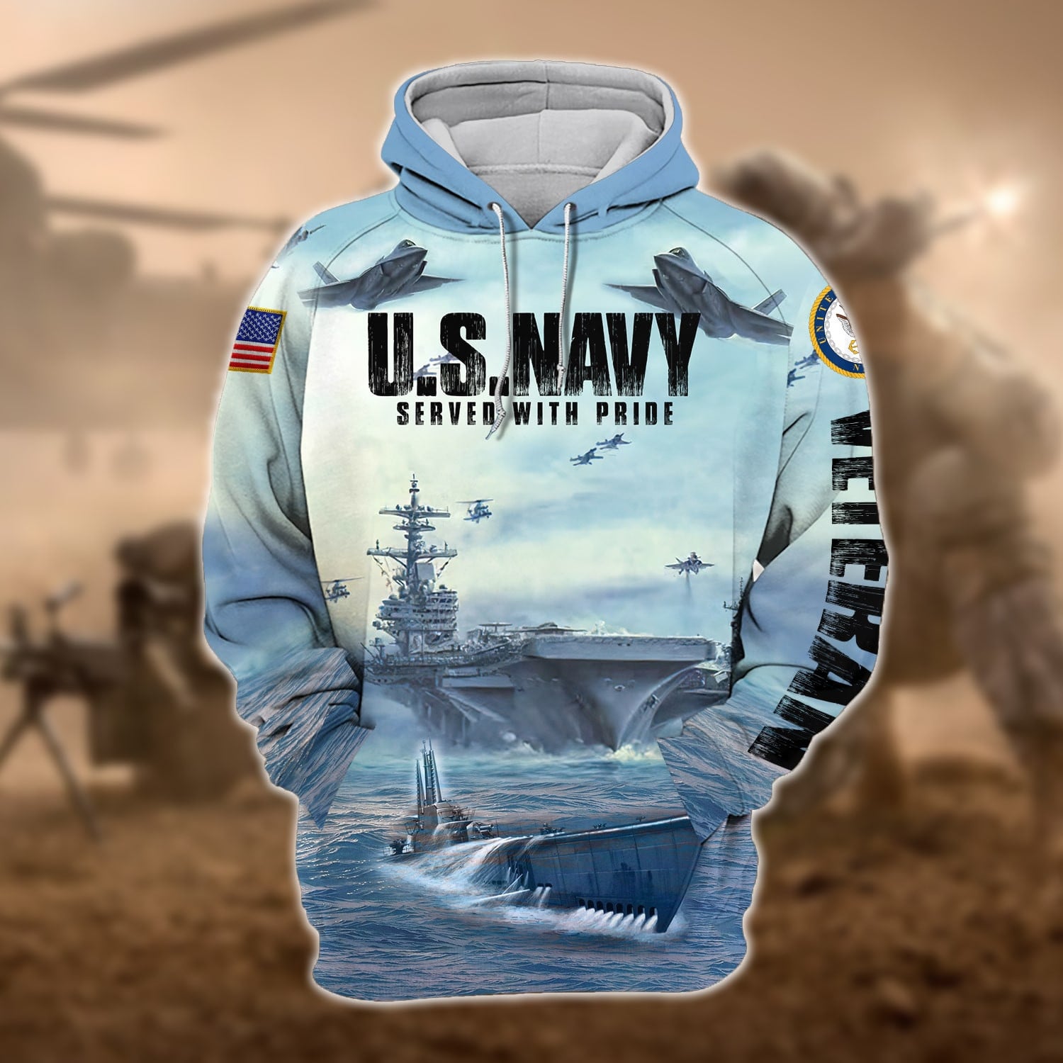 Premium U.S. Navy Veteran Zip Hoodie