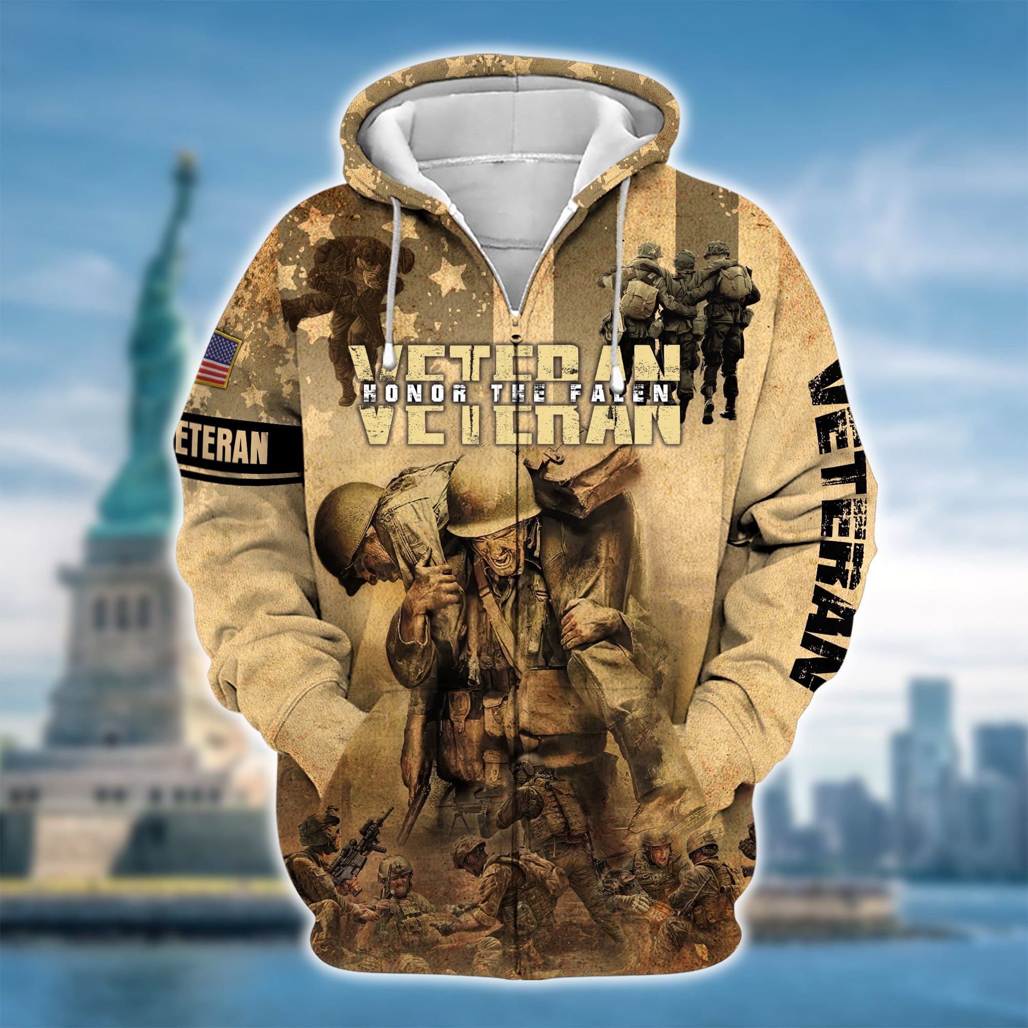 Premium Honor The Falen Veteran Zip Hoodie