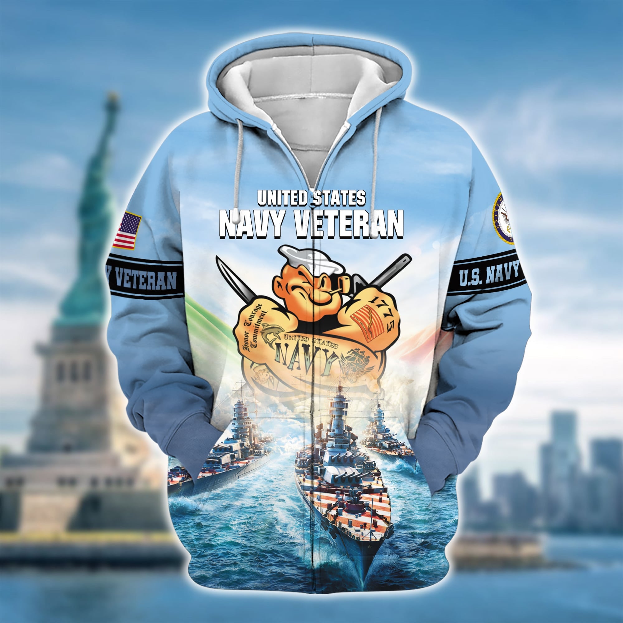 Premium U.S. Navy Veteran Zip Hoodie