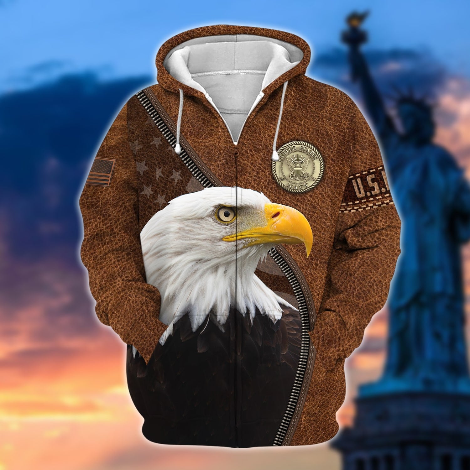Premium U.S Multiple Service Veteran Zip Hoodie