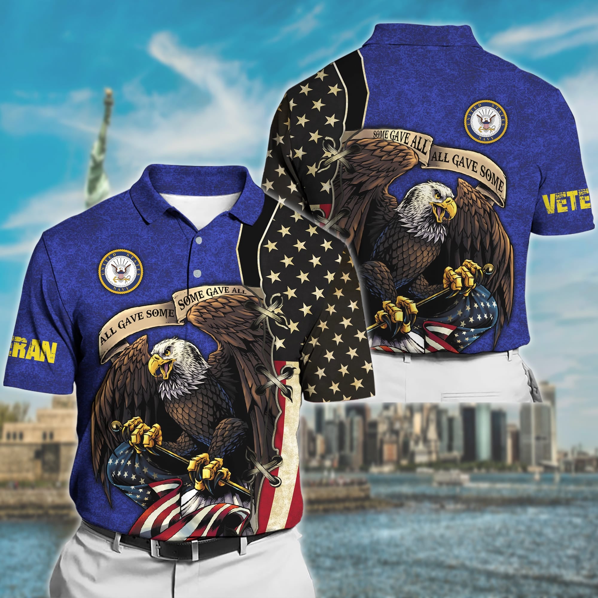 Premium U.S Multiple Service Veteran Polo Shirt