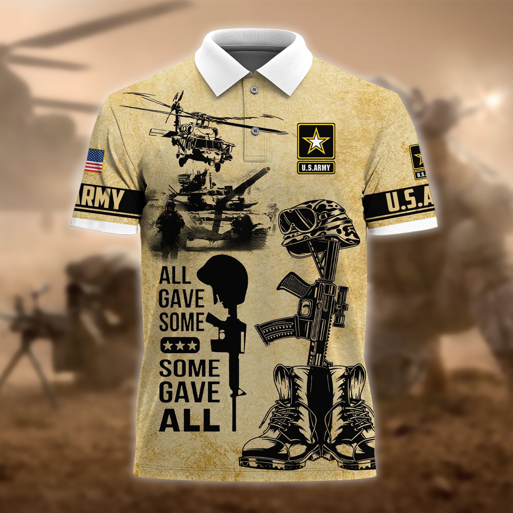 Premium U.S Multiple Service Veteran Polo Shirt