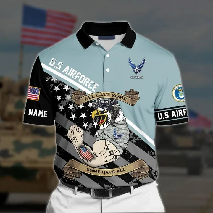 Premium Personalised U.S Multiple Service Veteran Polo Shirt