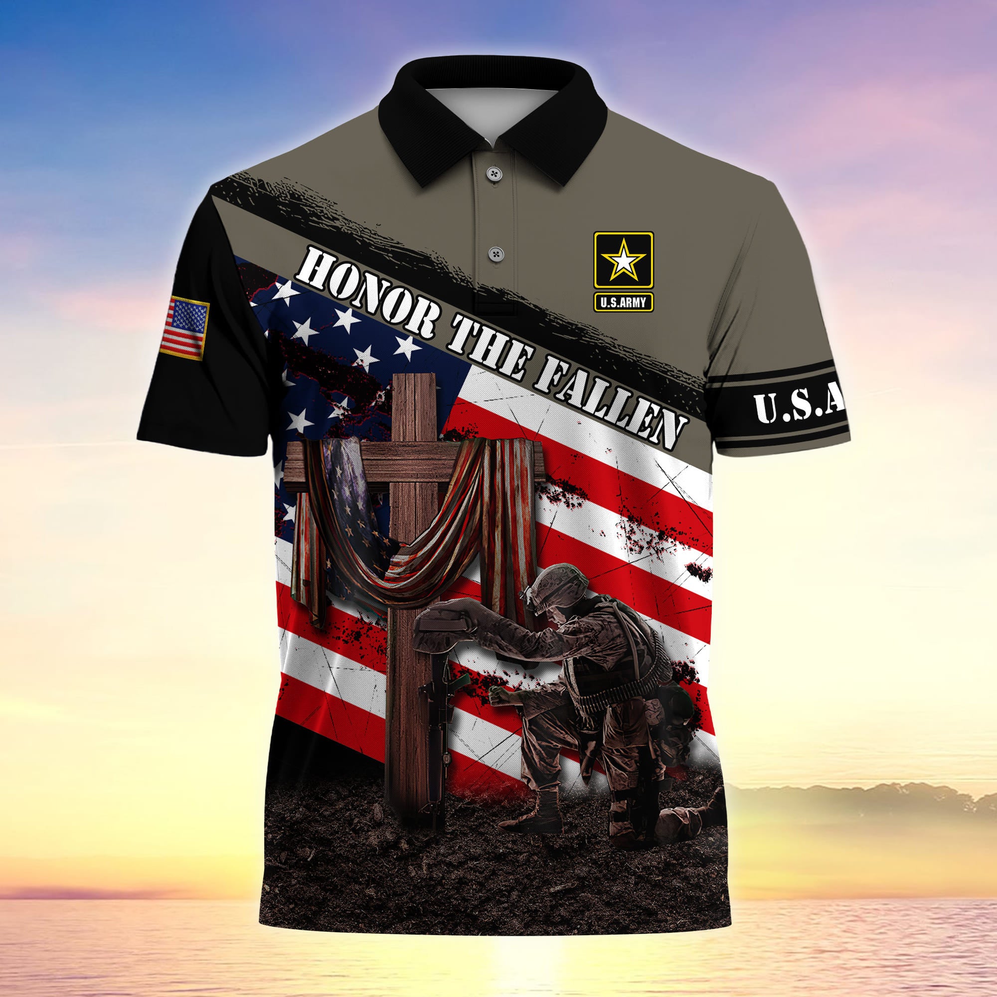 Premium U.S Multiple Service Veteran Polo Shirt