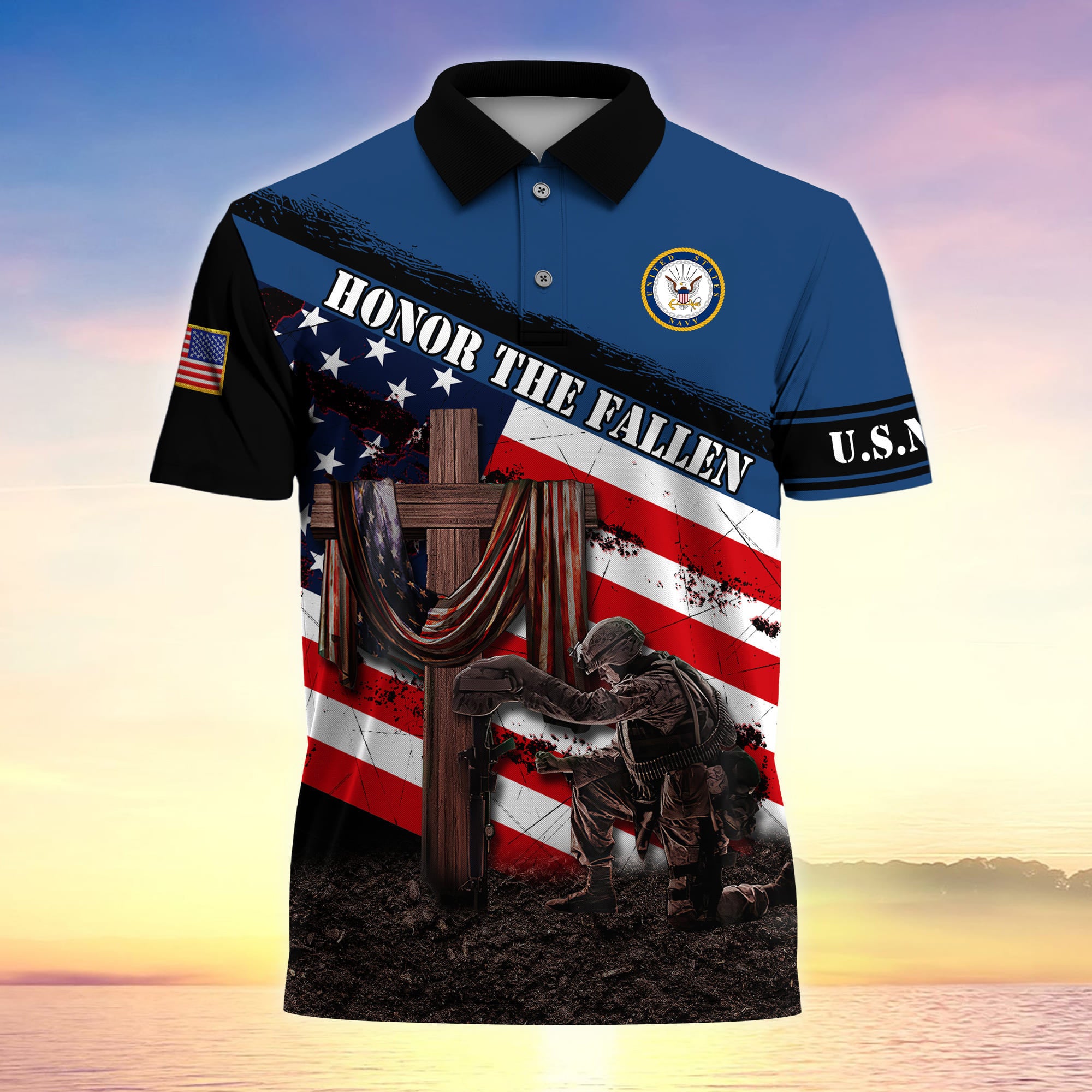 Premium U.S Multiple Service Veteran Polo Shirt