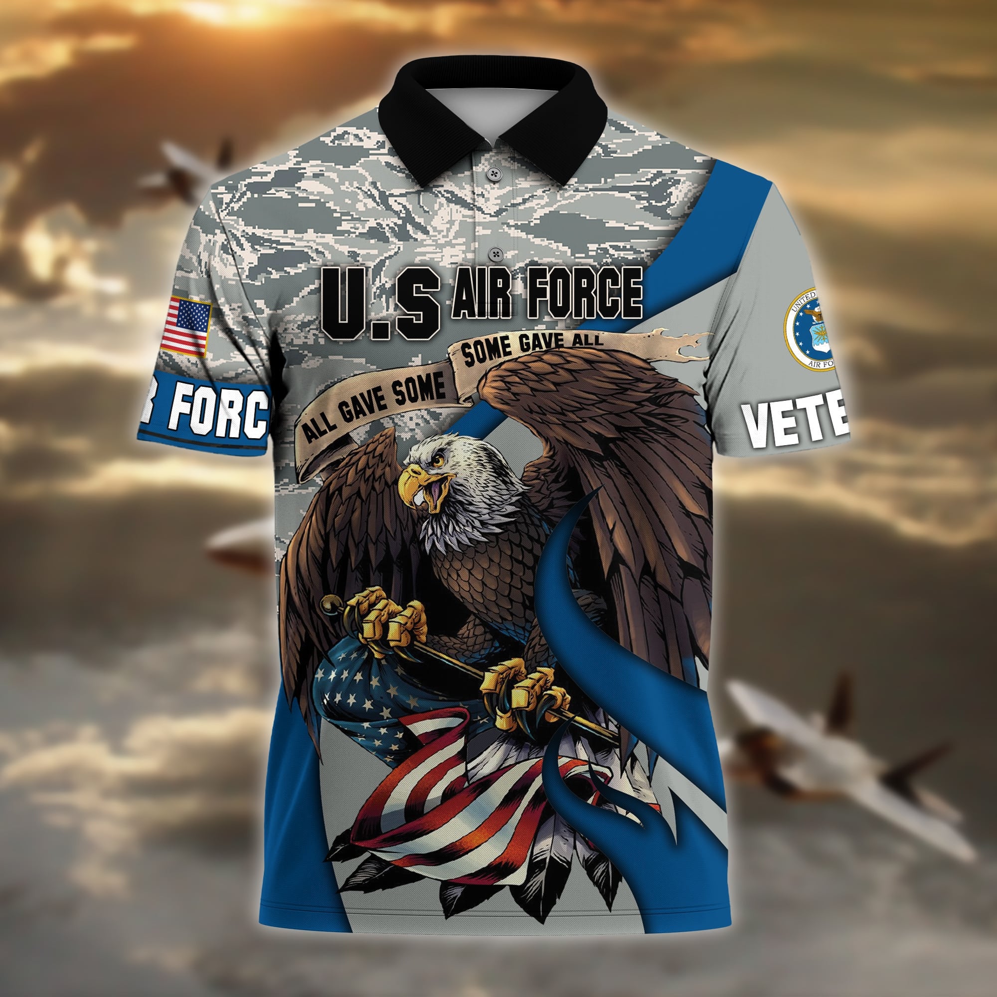 Premium U.S Multiple Service Veteran Polo Shirt