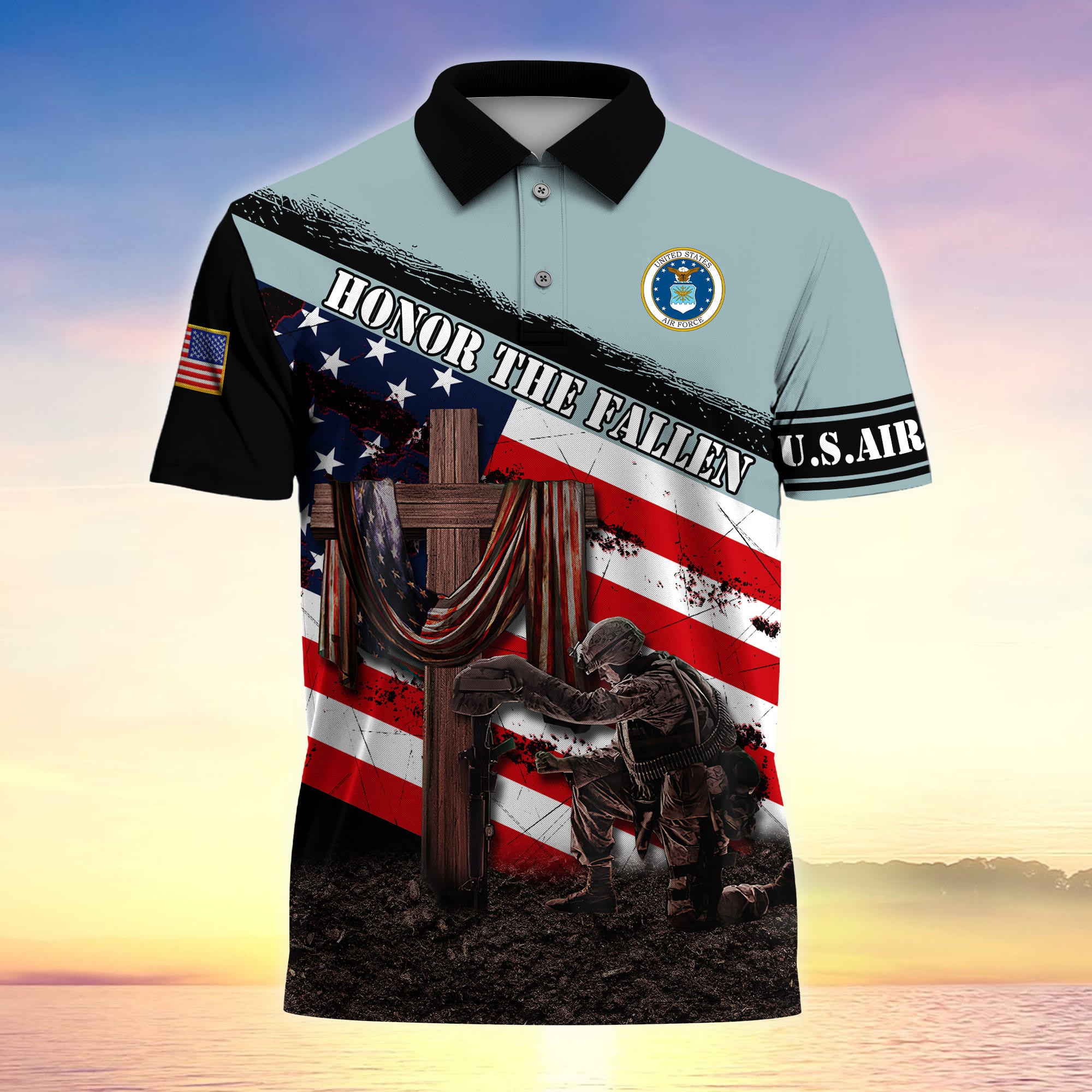 Premium U.S Multiple Service Veteran Polo Shirt