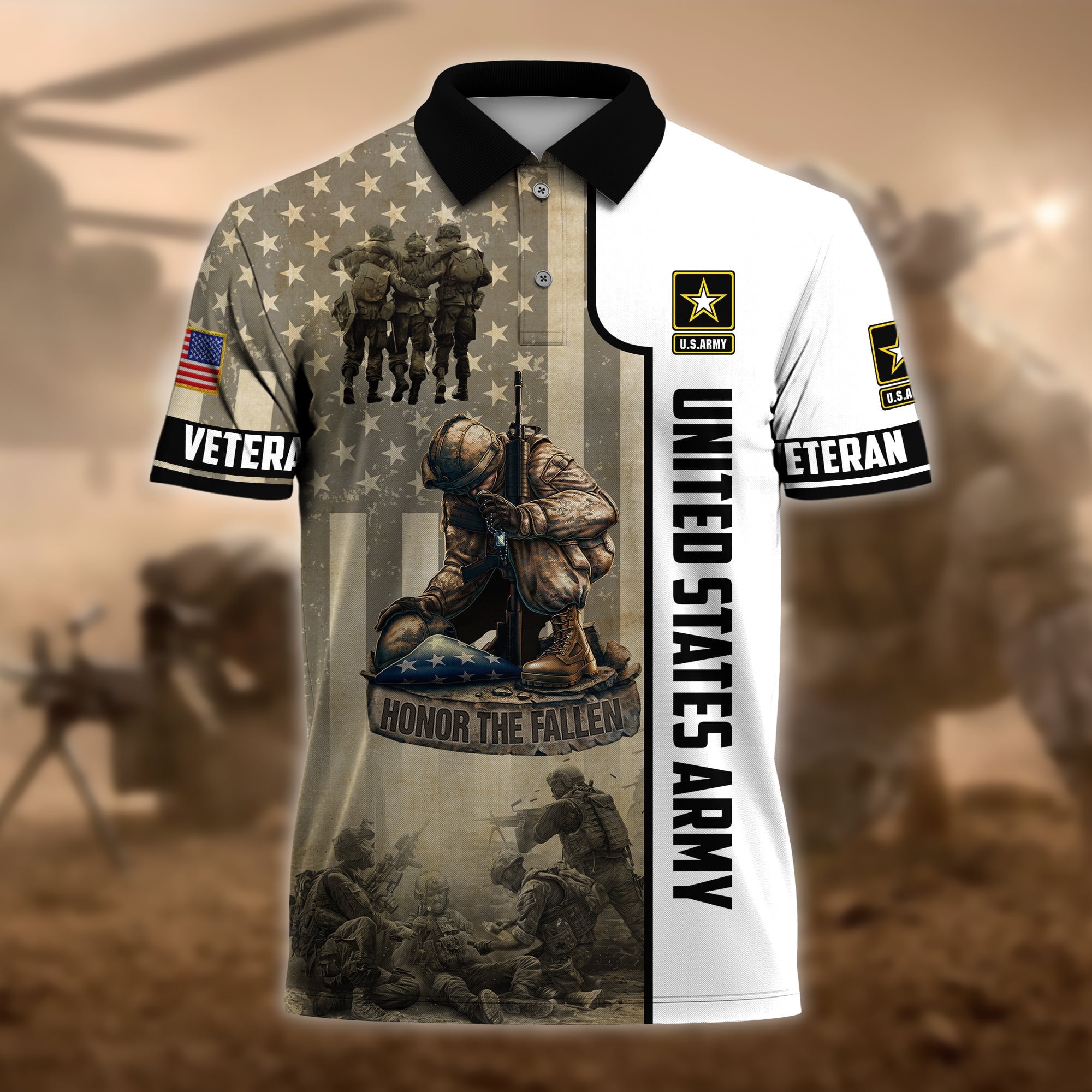 Premium U.S Multiple Service Veteran Polo Shirt