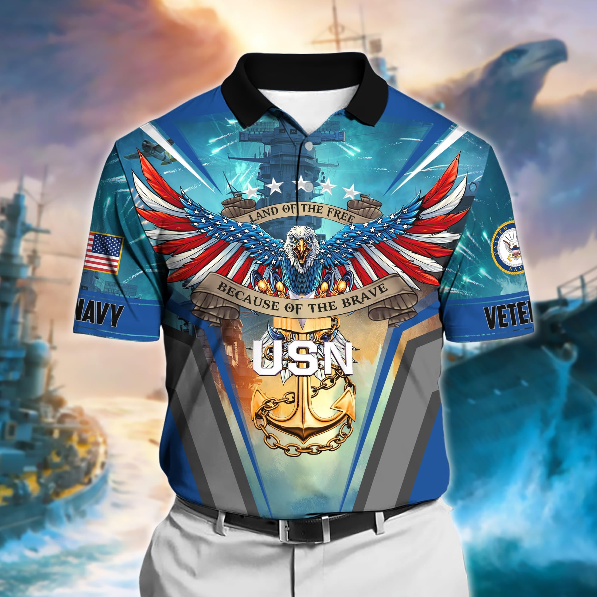 Premium U.S. Navy Veteran Polo Shirt