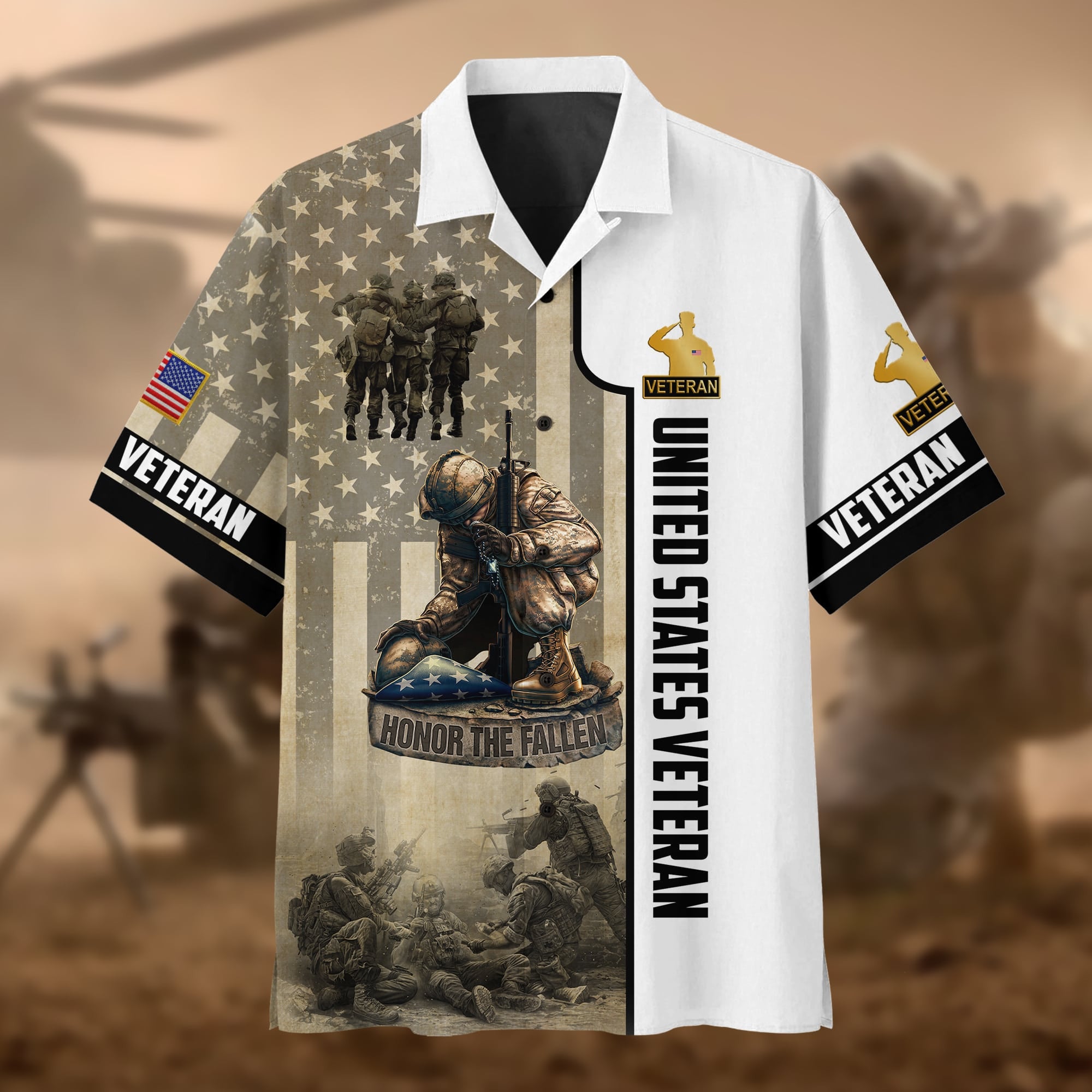 Premium U.S Multiple Service Veteran Polo Shirt