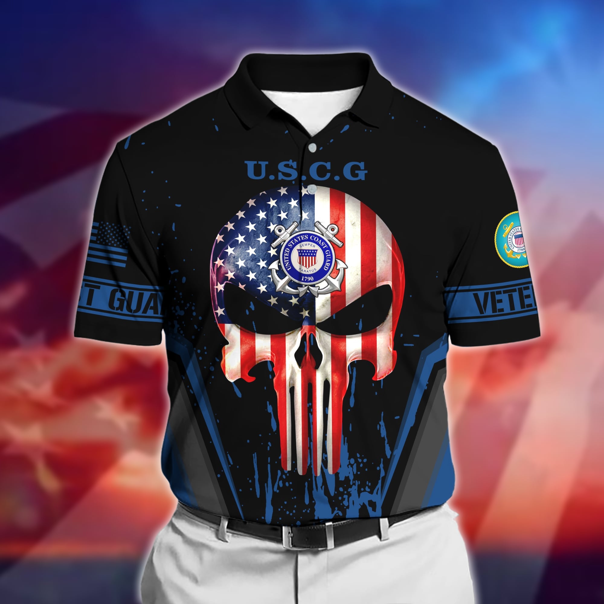 Premium U.S Multiple Service Veteran Polo Shirt