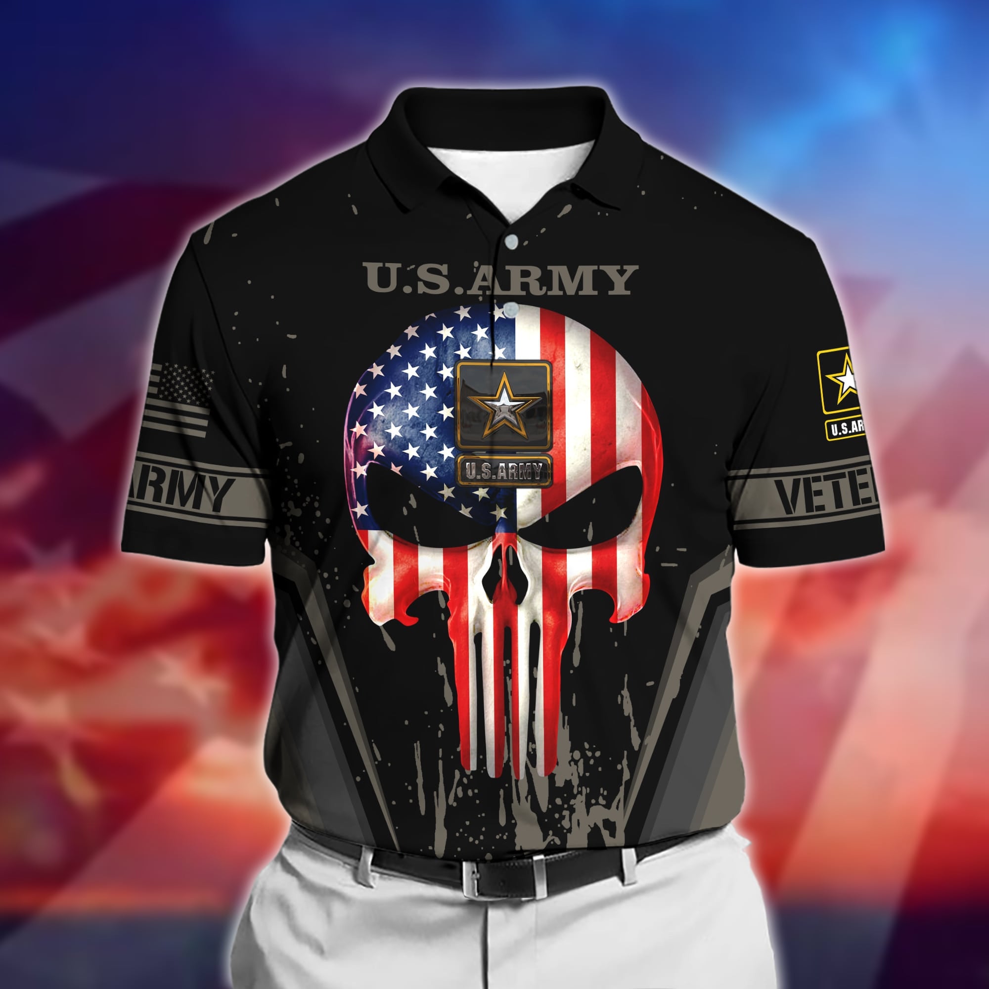 Premium U.S Multiple Service Veteran Polo Shirt
