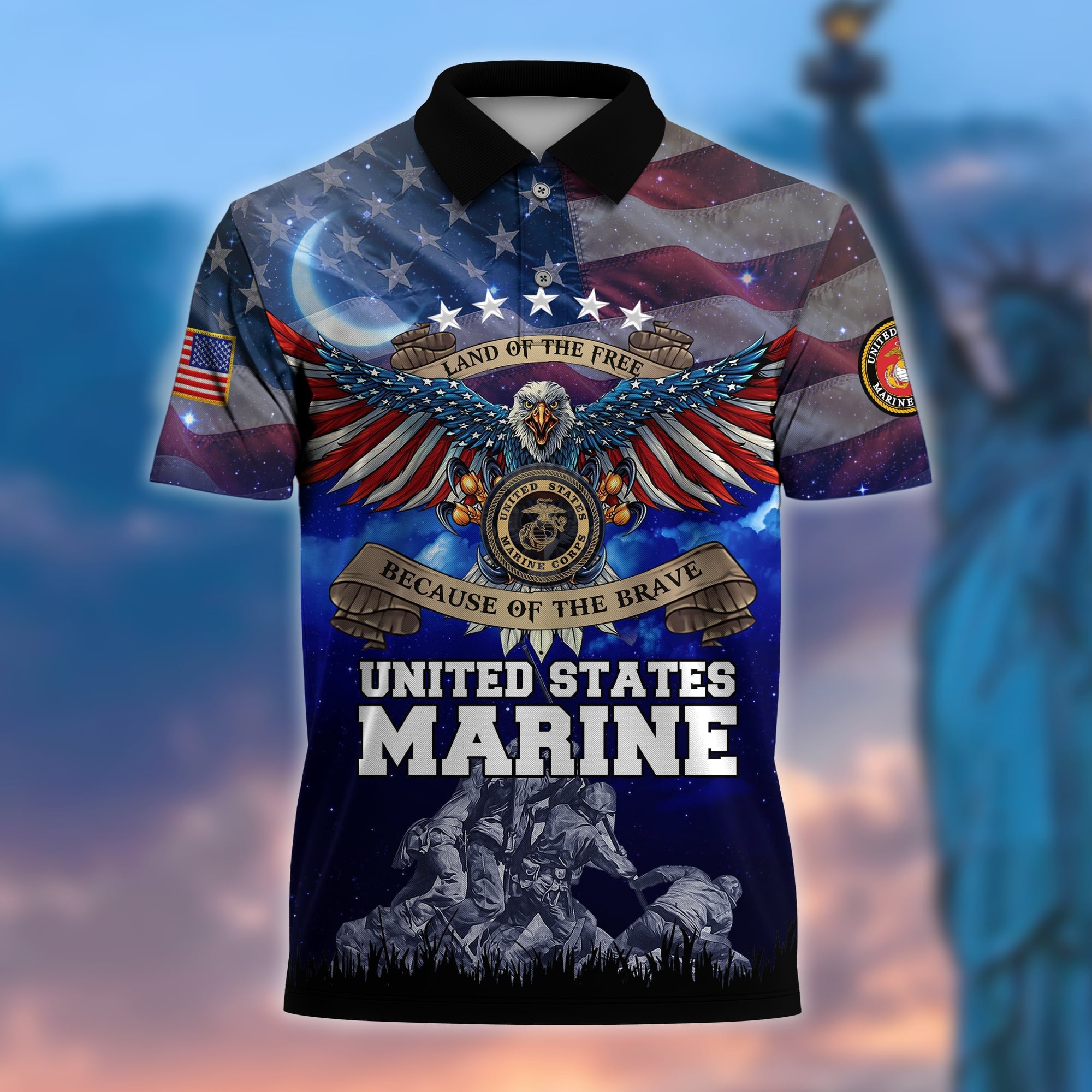 Premium U.S Multiple Service Veteran Polo Shirt