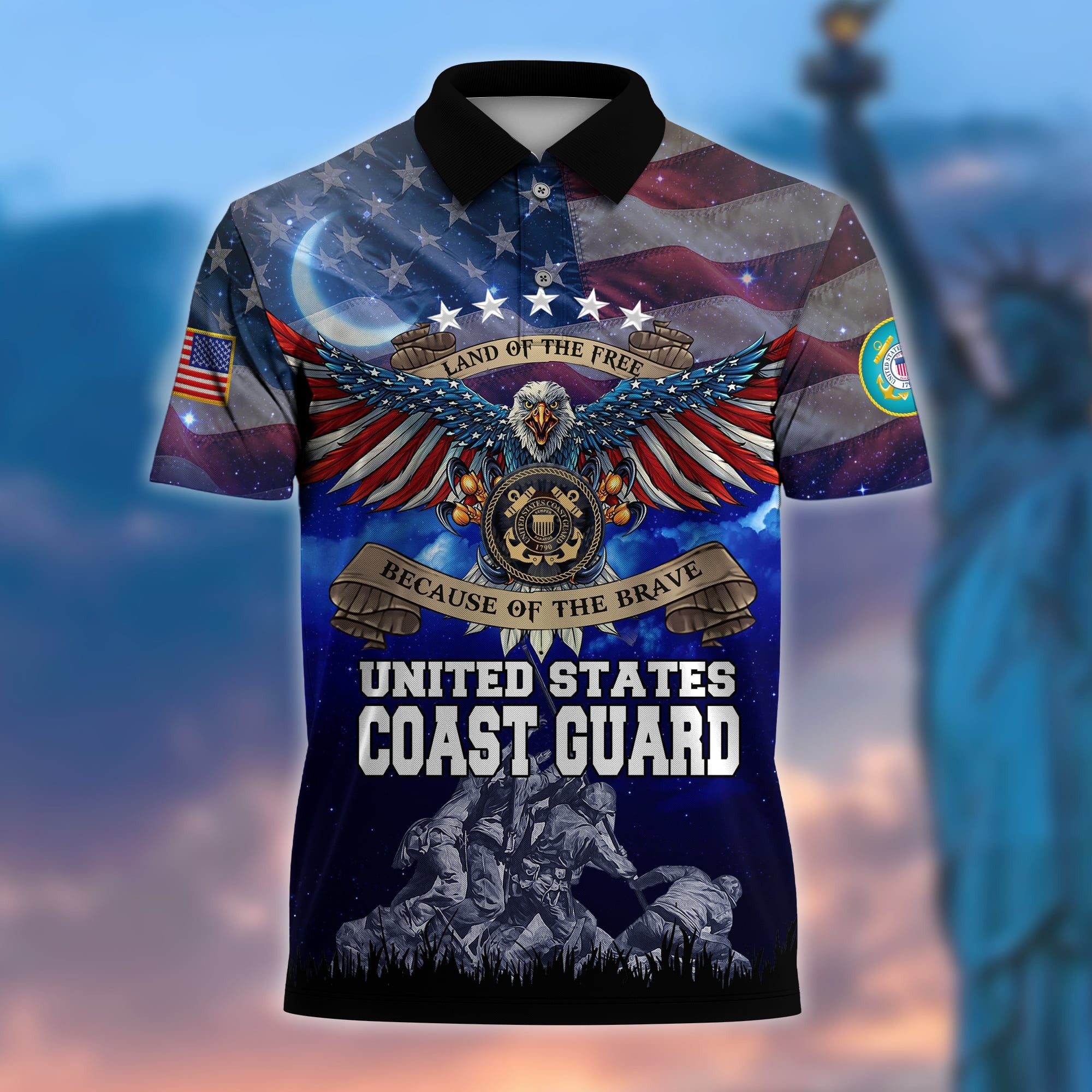 Premium U.S Multiple Service Veteran Polo Shirt