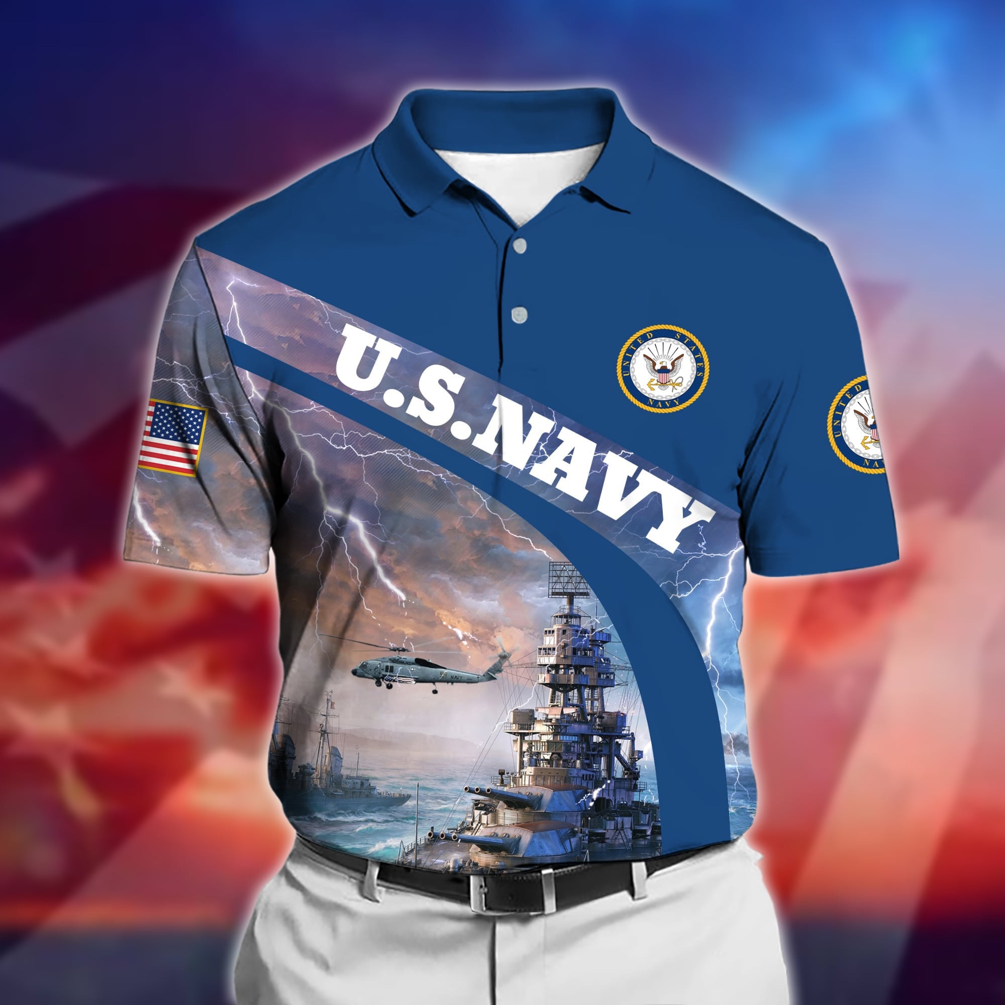 Premium U.S Navy Veteran Polo Shirt