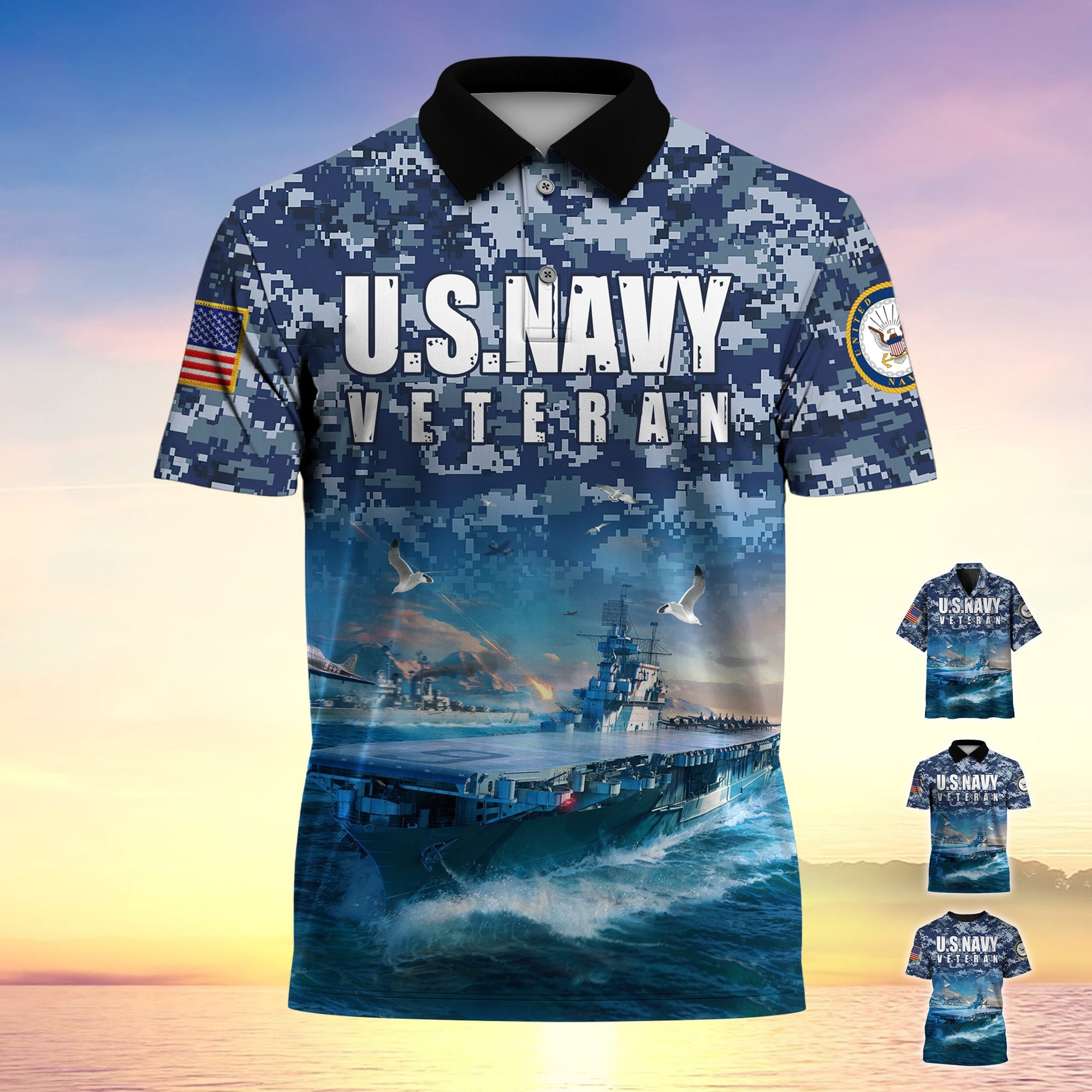 Premium U.S Navy Veteran Polo Shirt