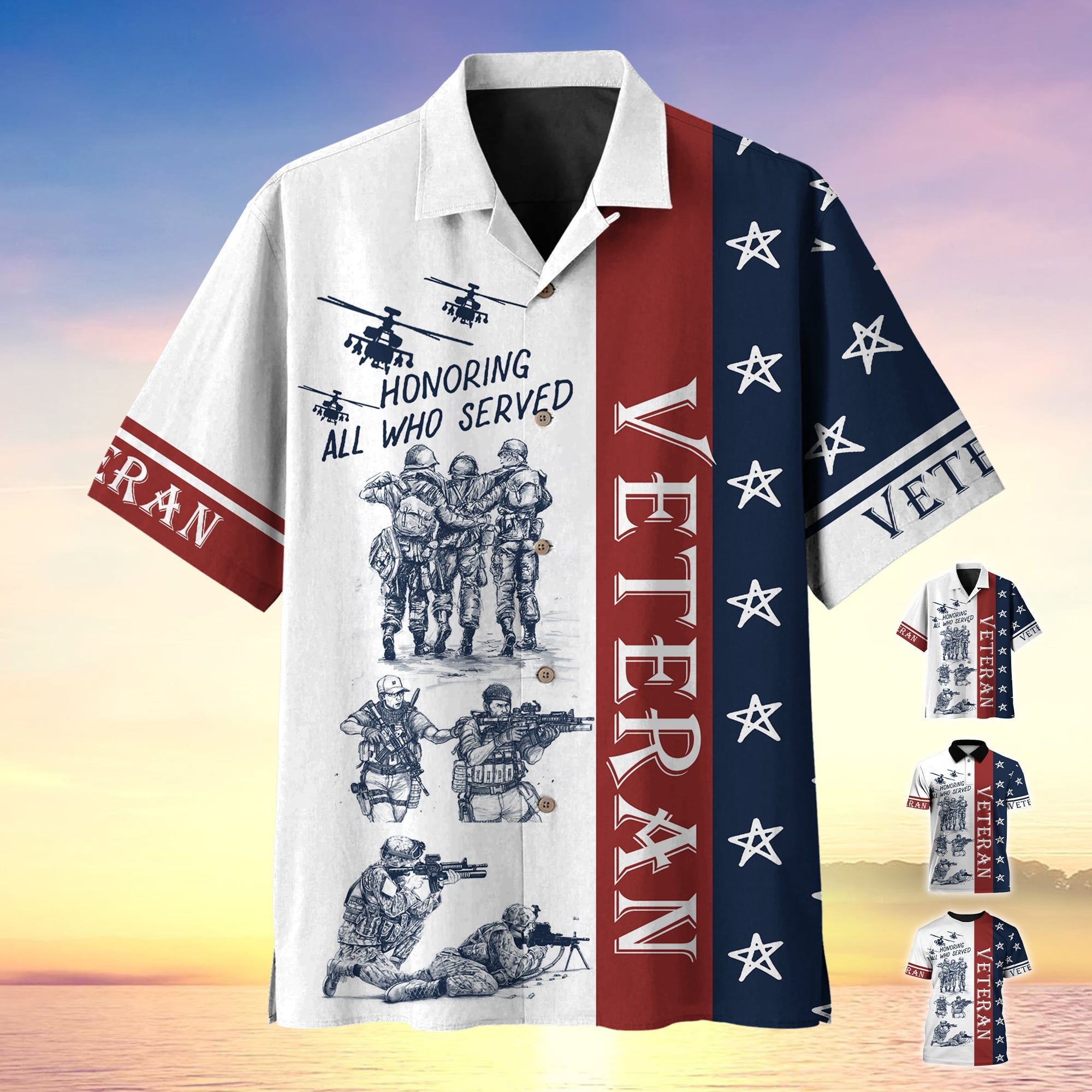 Premium U.S Multiple Service Veteran Hawaii Shirt