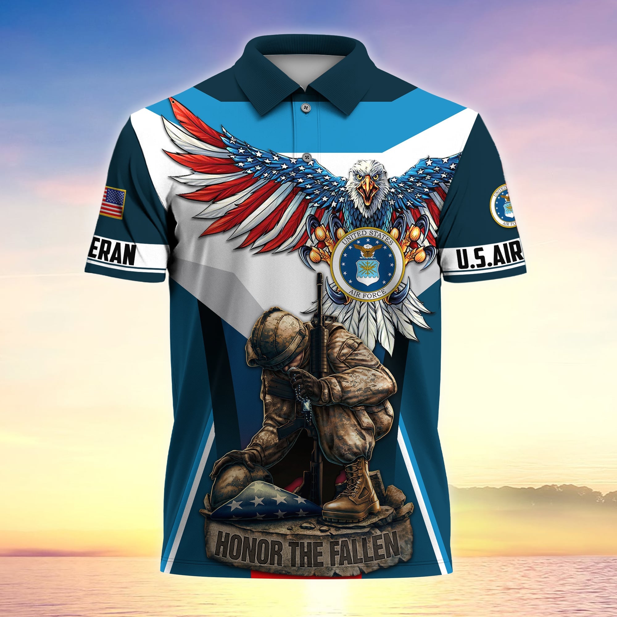 Premium U.S Multiple Service Veteran Polo Shirt