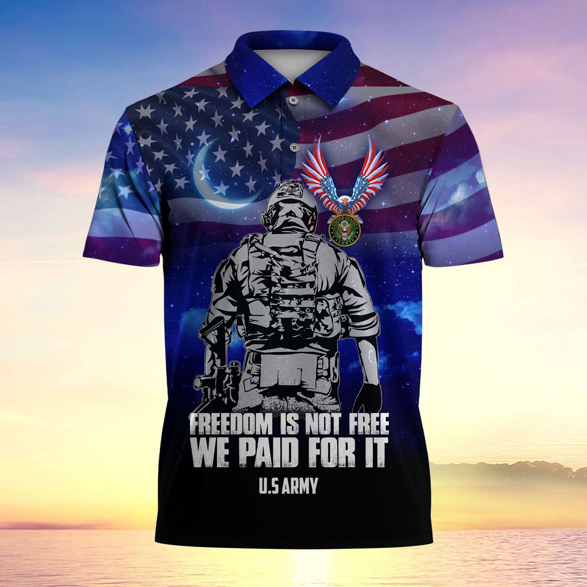 Freedom Is Not Free We Paid For It Premium Polo Shirt -2