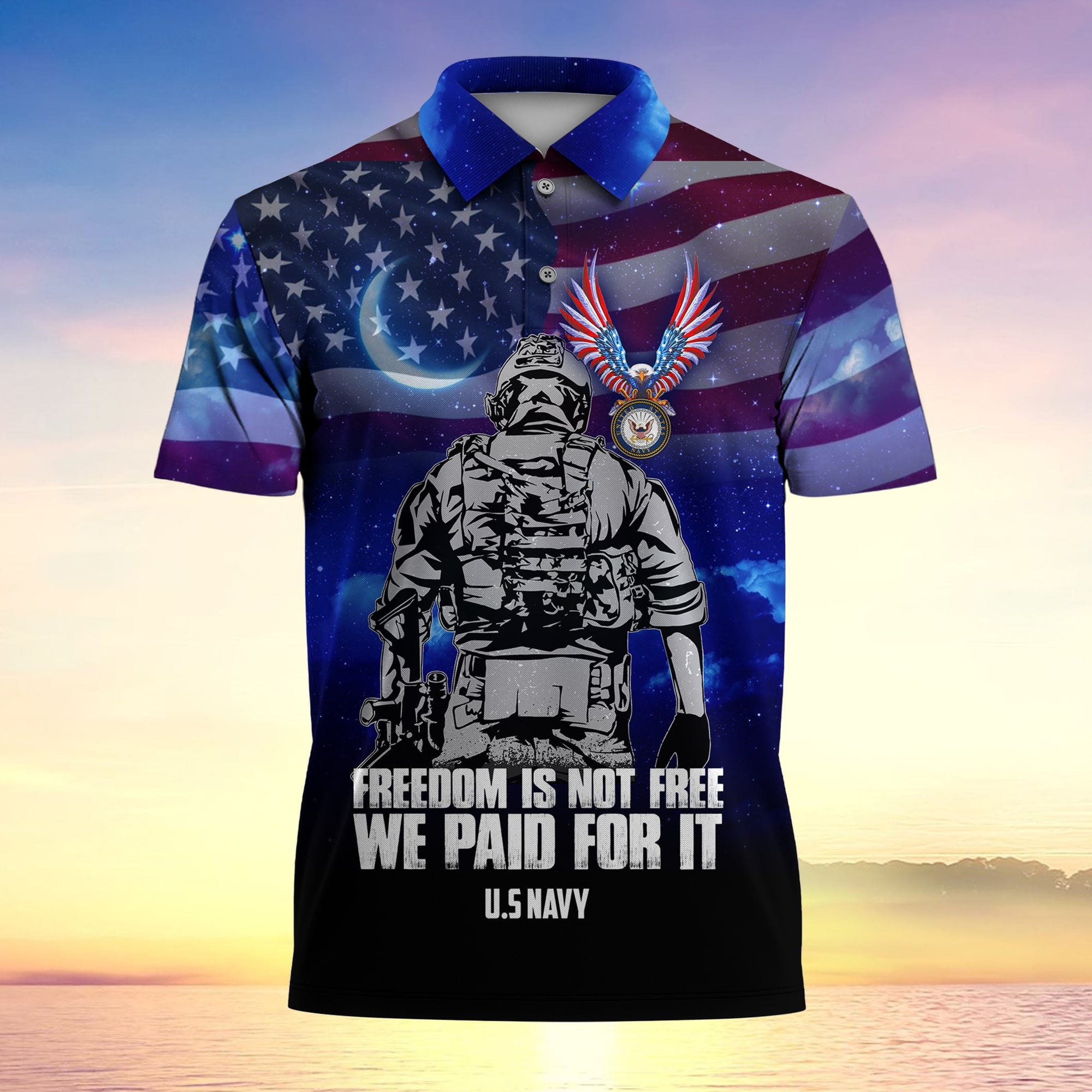 Freedom Is Not Free We Paid For It Premium Polo Shirt -2