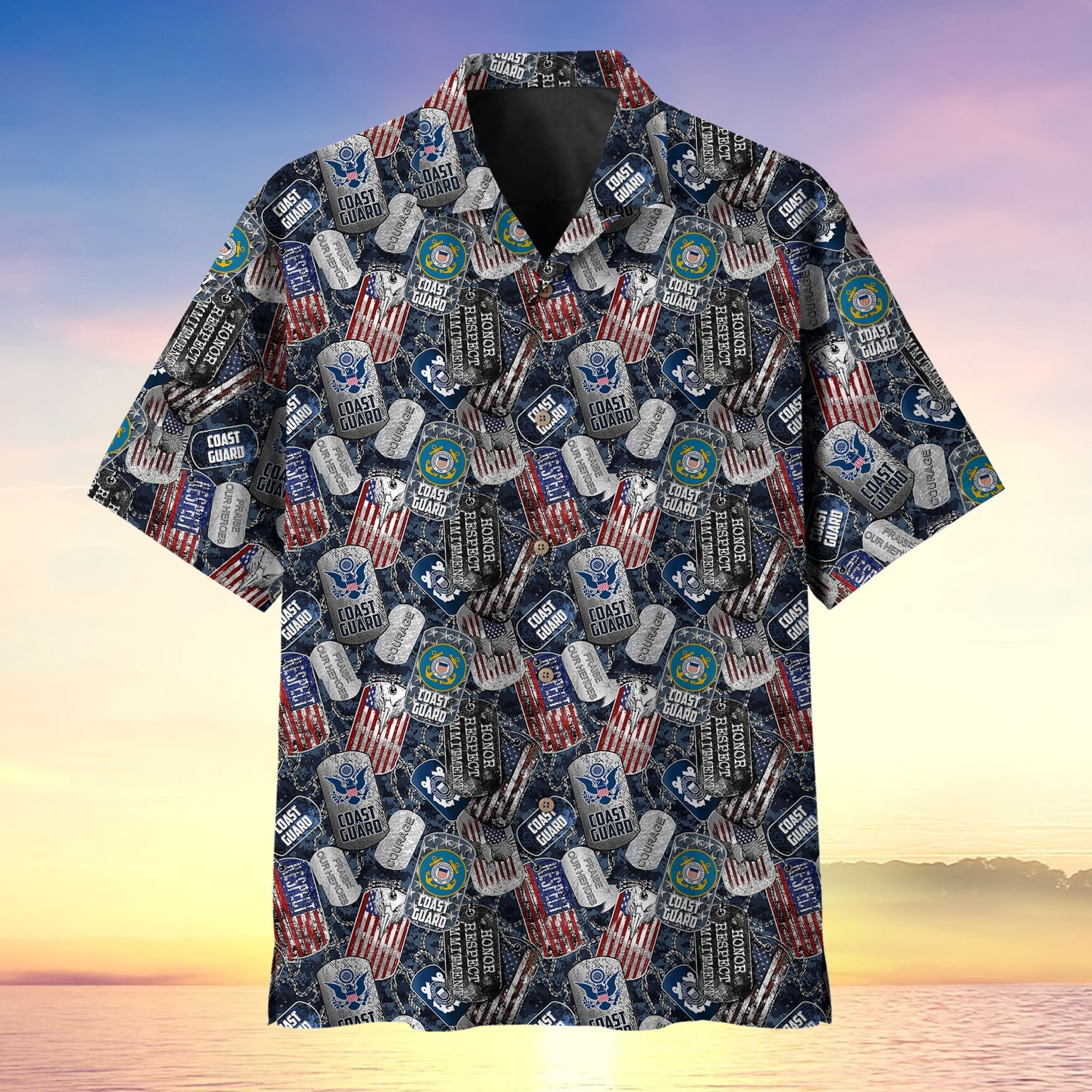 Dog Tag Pattern US Veteran MultiService Hawaii Shirt