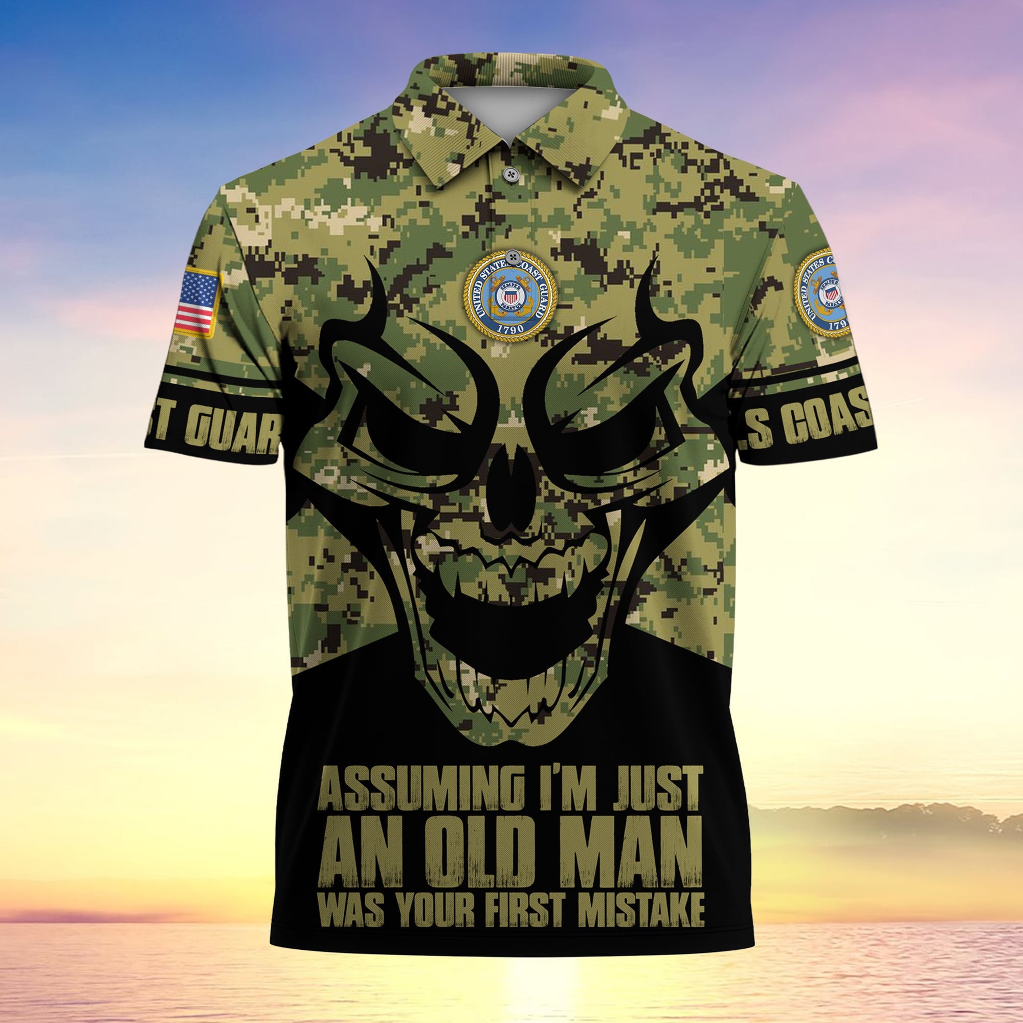 Assuming I'm Just An Old Man Was Your First Mistake US Veteran MultiService Polo Shirt