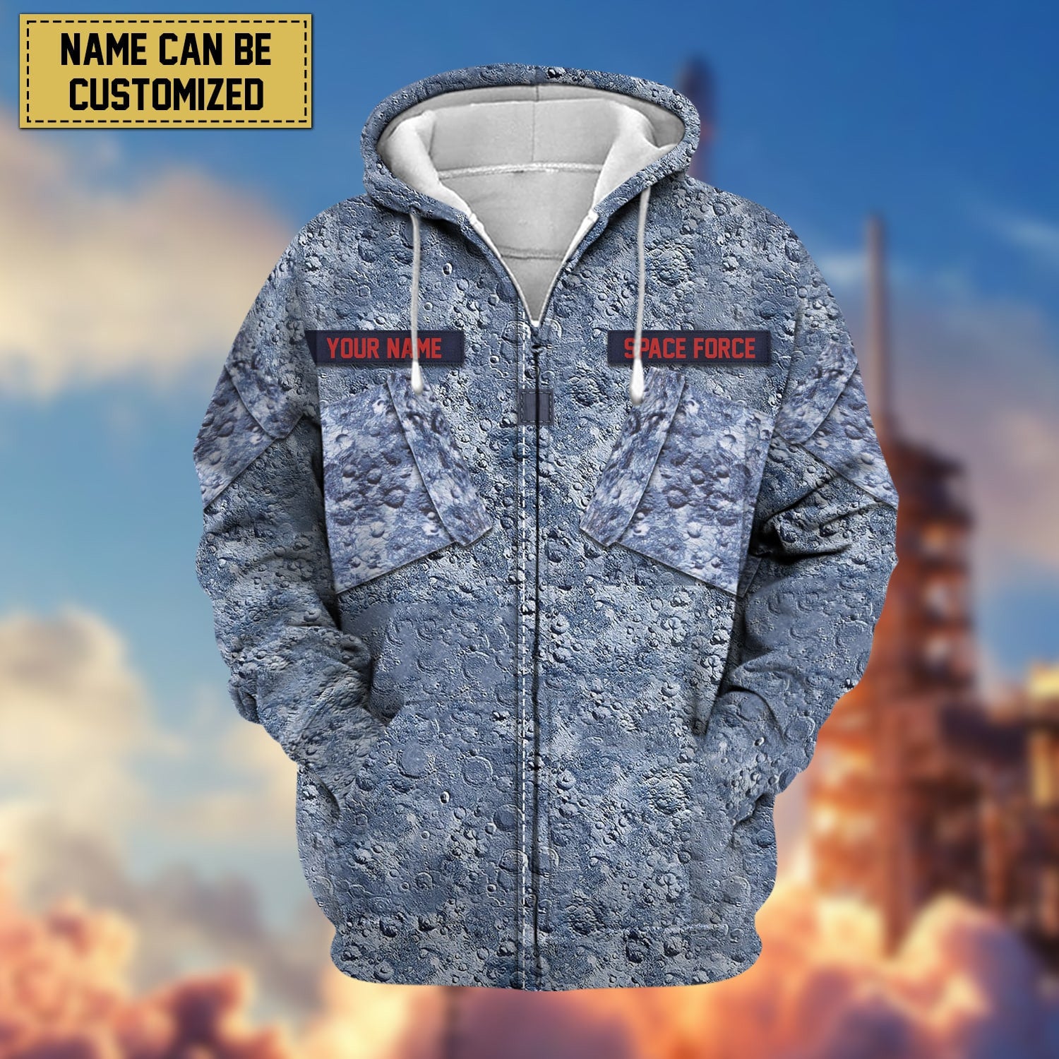Premium Personalised US Veteran Zip Hoodie