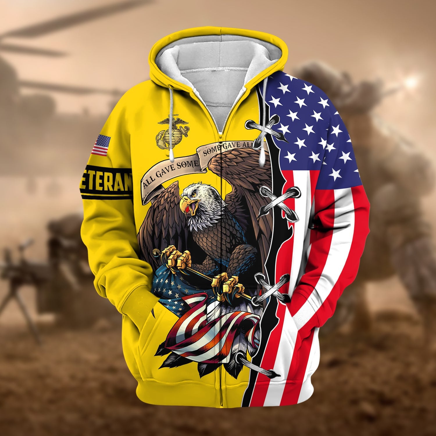 Premium US Veteran Zip Hoodie
