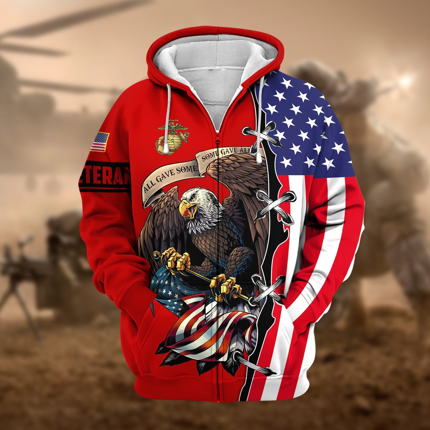 Premium US Veteran Zip Hoodie