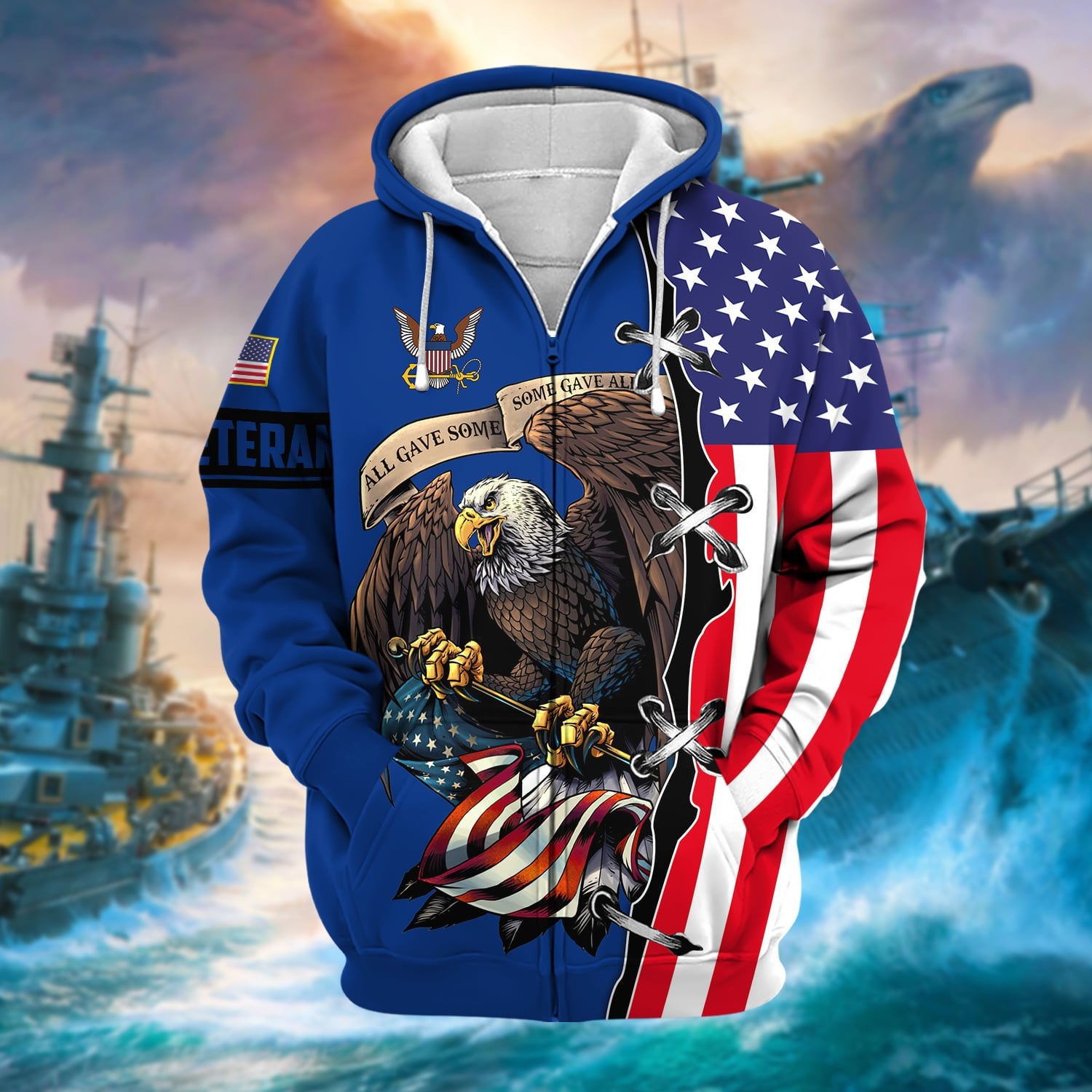 Premium US Veteran Zip Hoodie