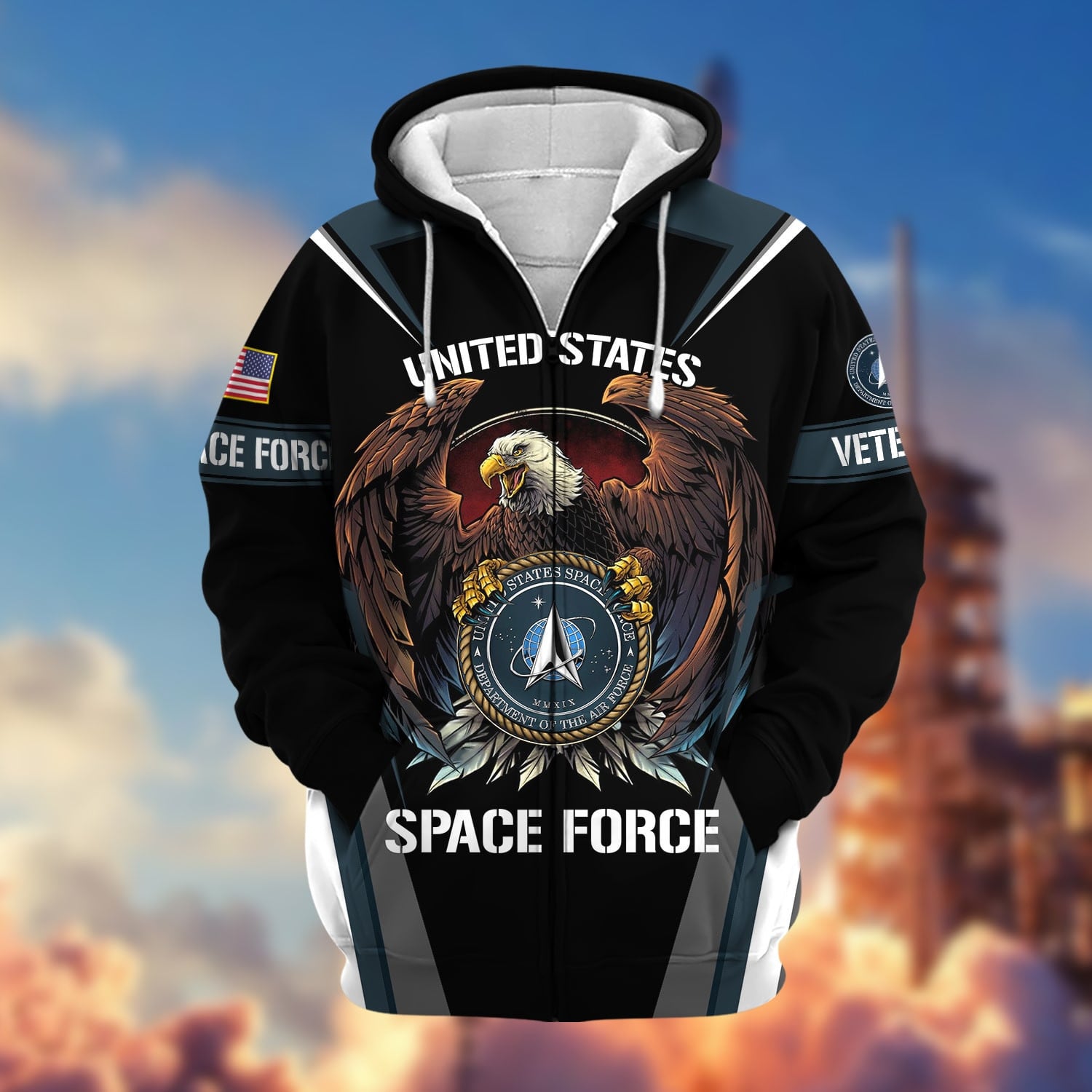 Premium Honoring All Who Served US Veteran Zip Hoodie
