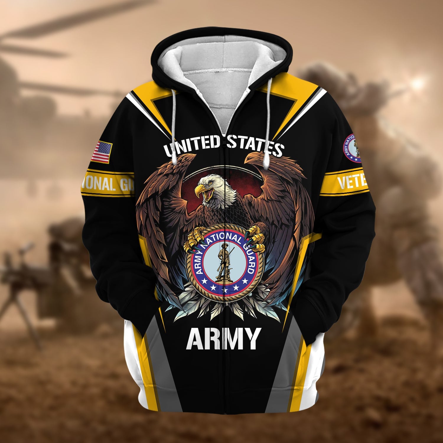 Premium Honoring All Who Served US Veteran Zip Hoodie