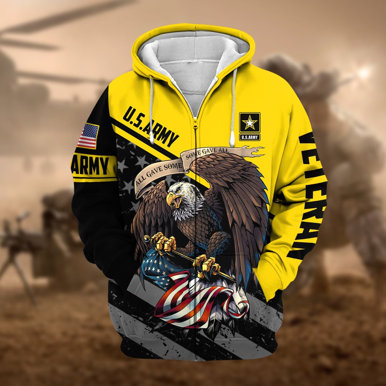 Premium All Gave Some Some Gave All US Veteran Zip Hoodie