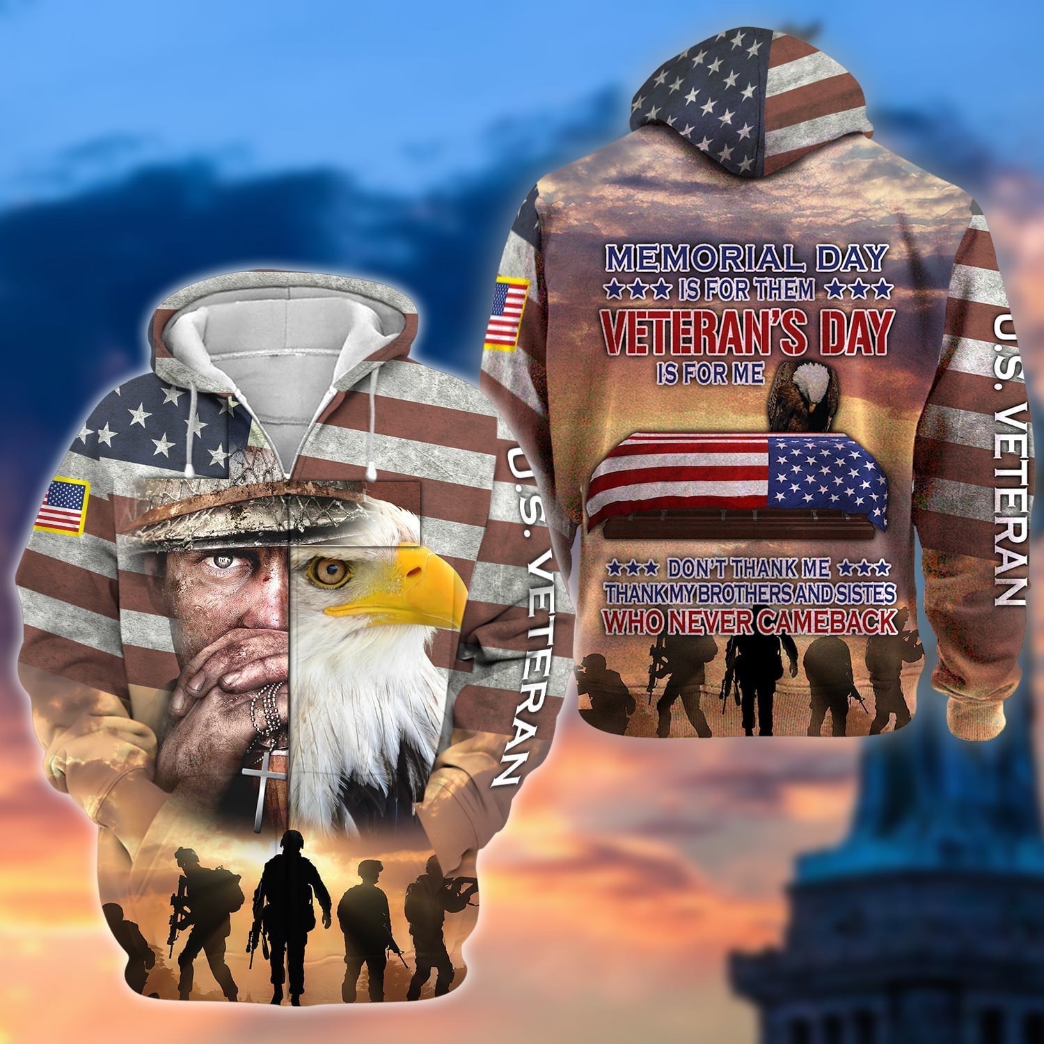 Premium Veteran's Day Is For Me US Veteran Zip Hoodie