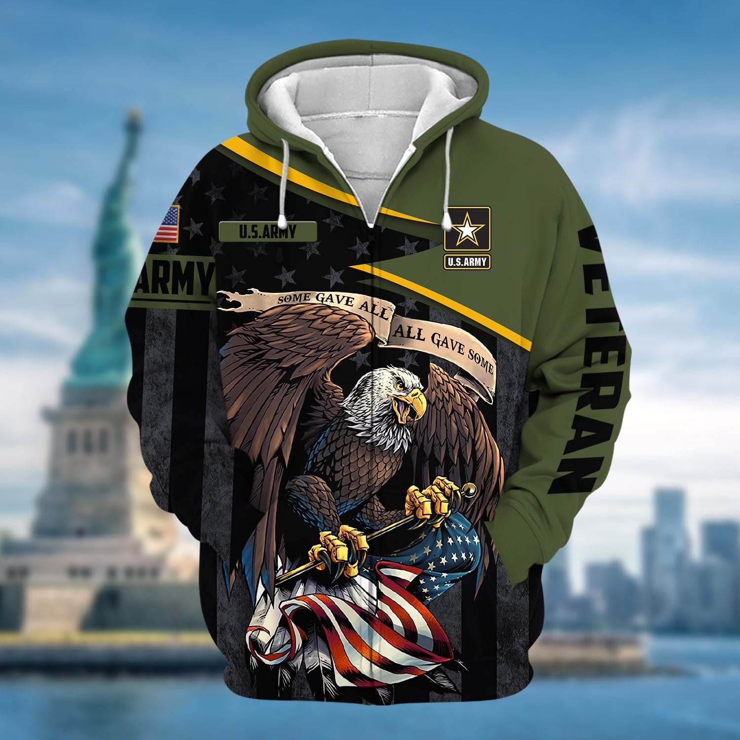 Premium All Gave Some US Veteran Zip Hoodie