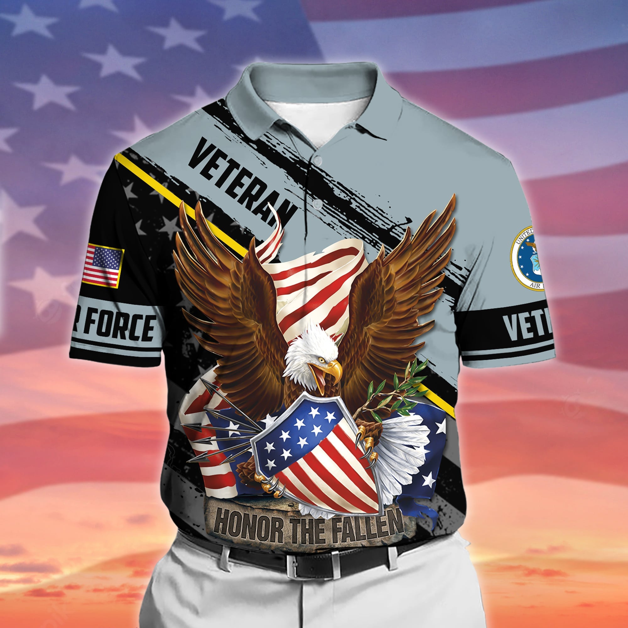 Premium Honor The Fallen US Veteran Polo And Hawaii Shirt