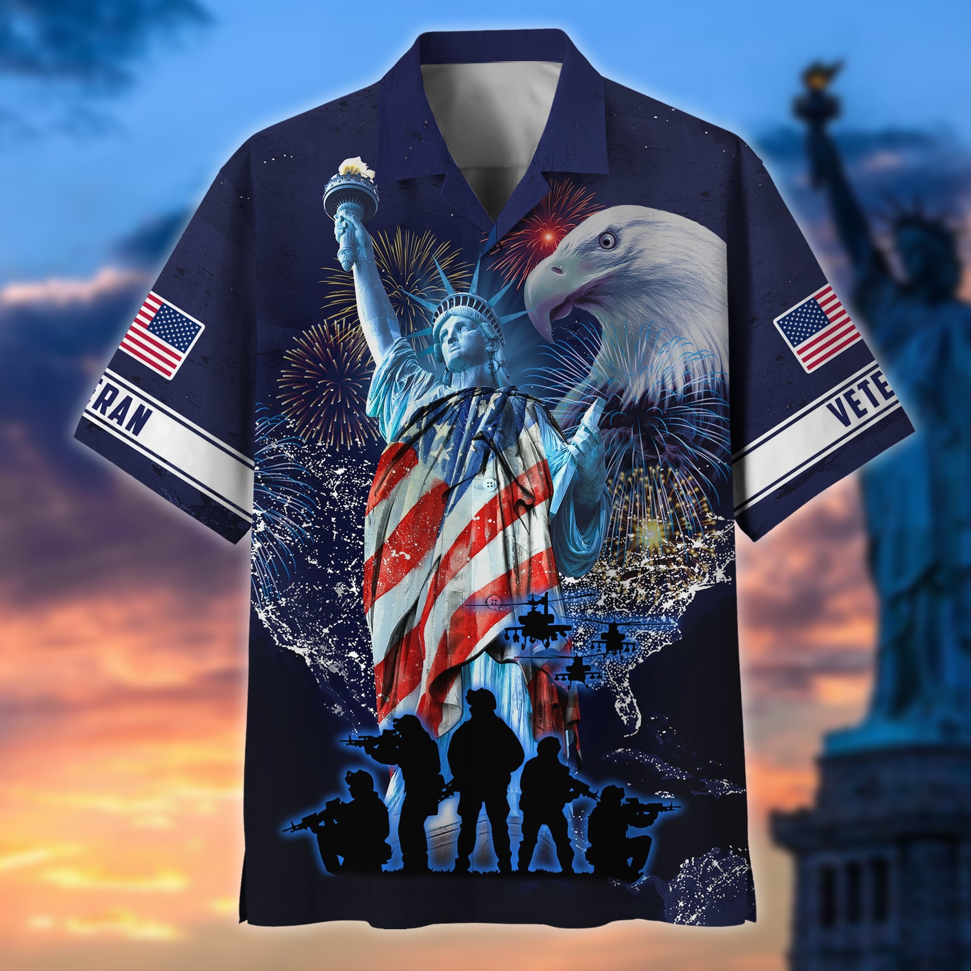 Premium American Pride 4th Of July US Veteran Hawaii Shirt