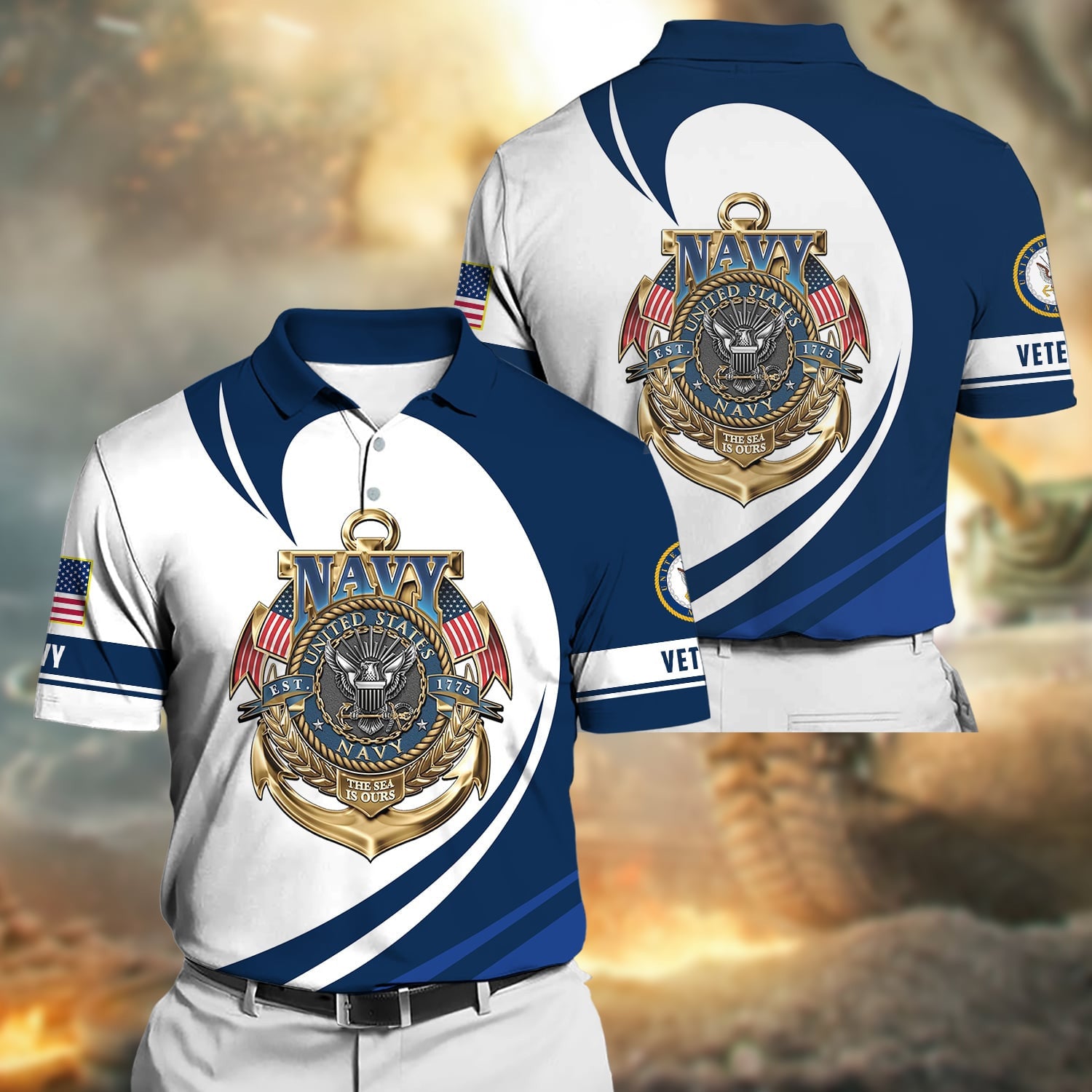 Premium Proudly Served US Veteran Polo Shirt