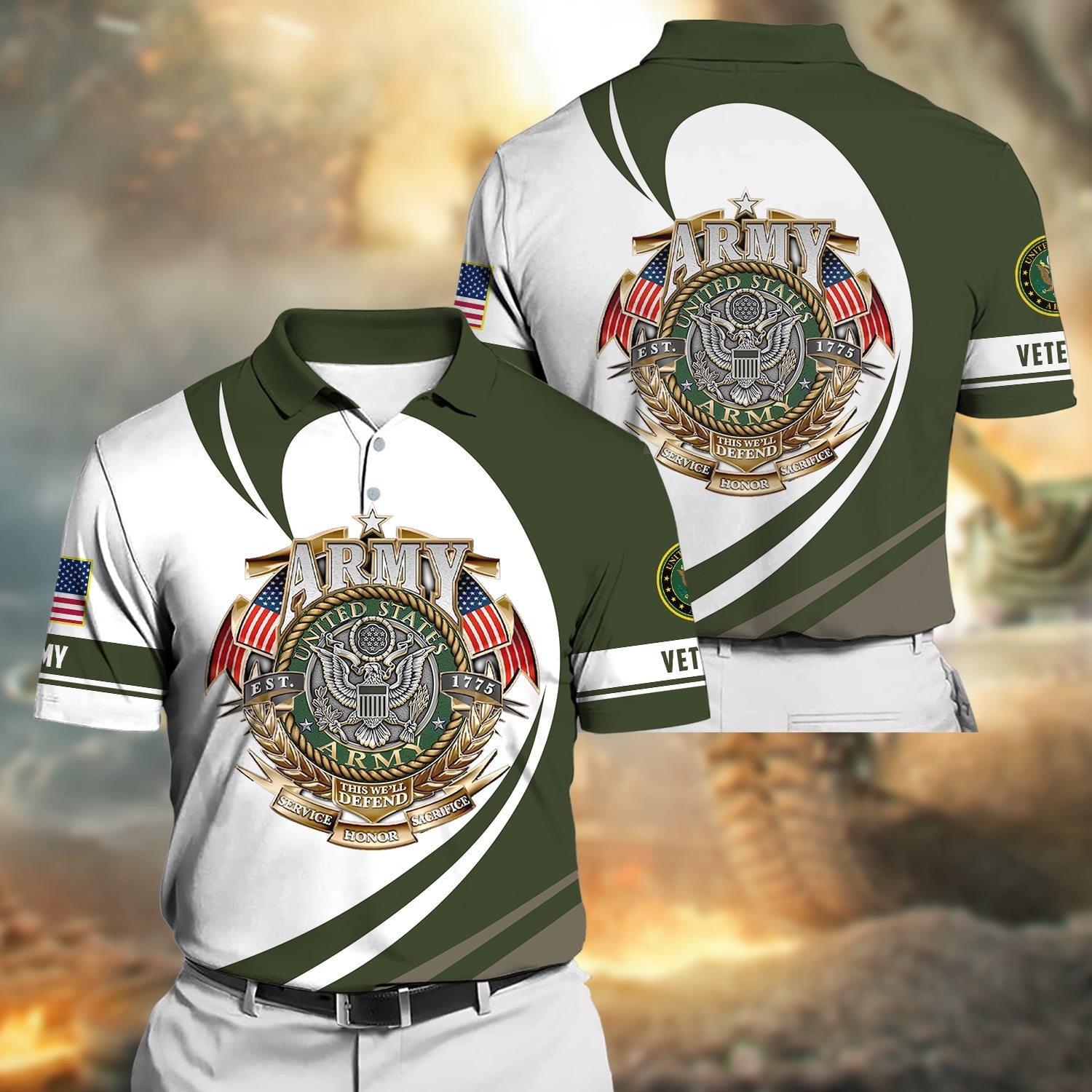 Premium Proudly Served US Veteran Polo Shirt