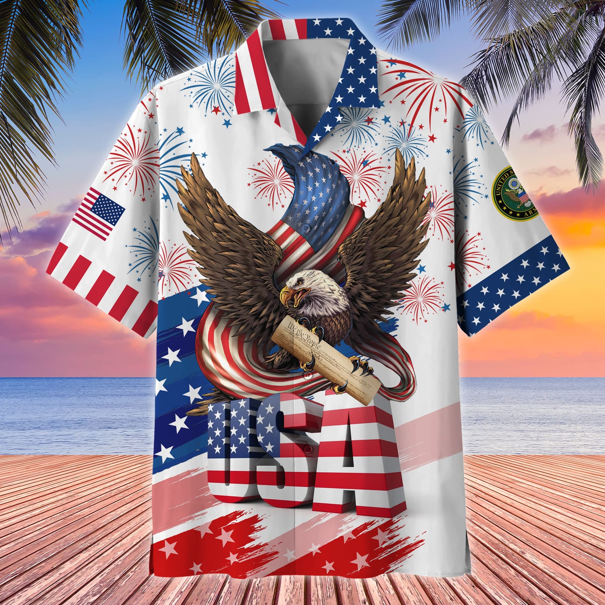 Premium American Pride 4th Of July US Veteran Hawaii Shirt