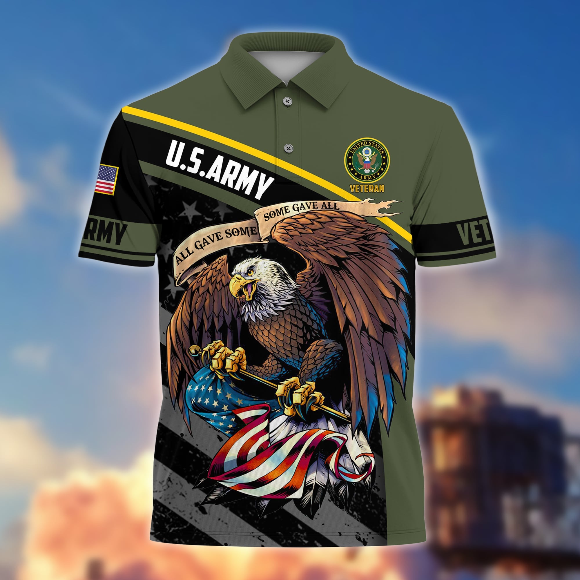 Premium Eagle US Veteran Polo Shirt