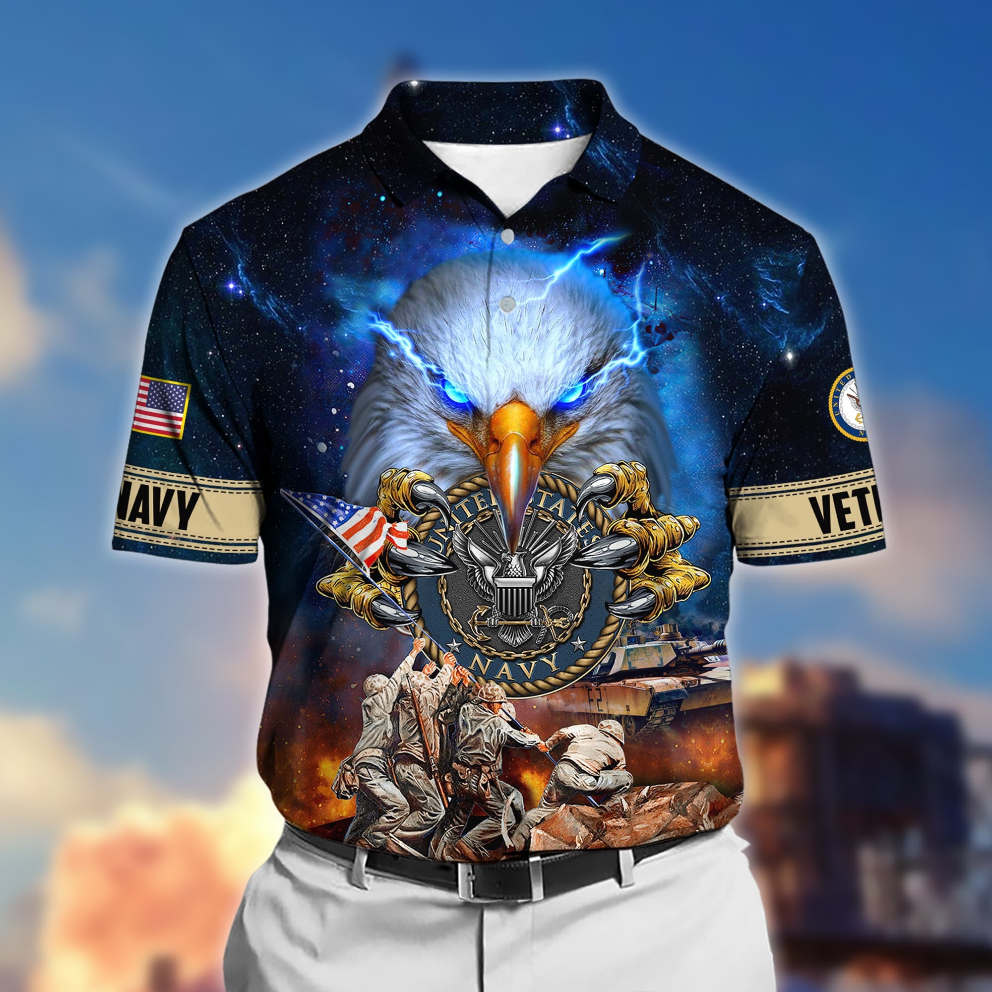 Premium Honor The Fallen US Veteran Polo Shirt