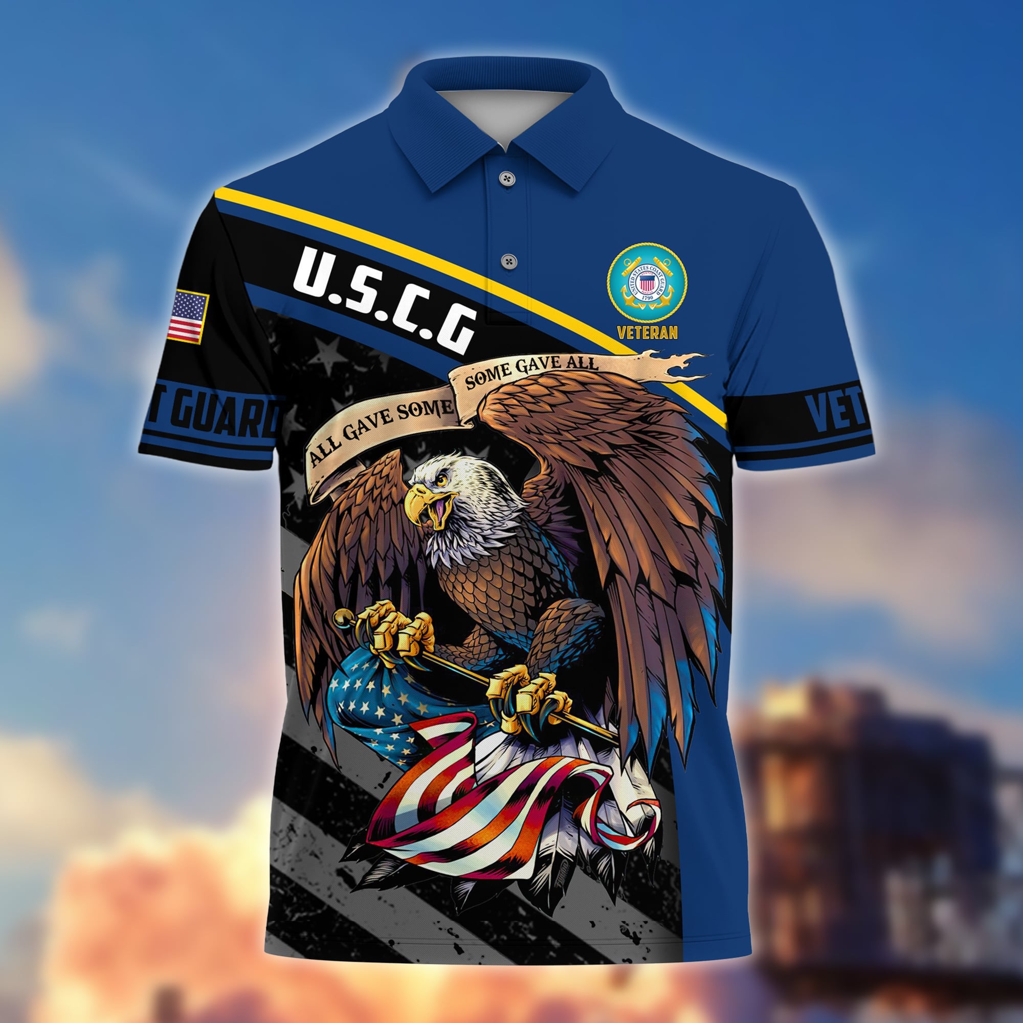Premium Eagle US Veteran Polo Shirt